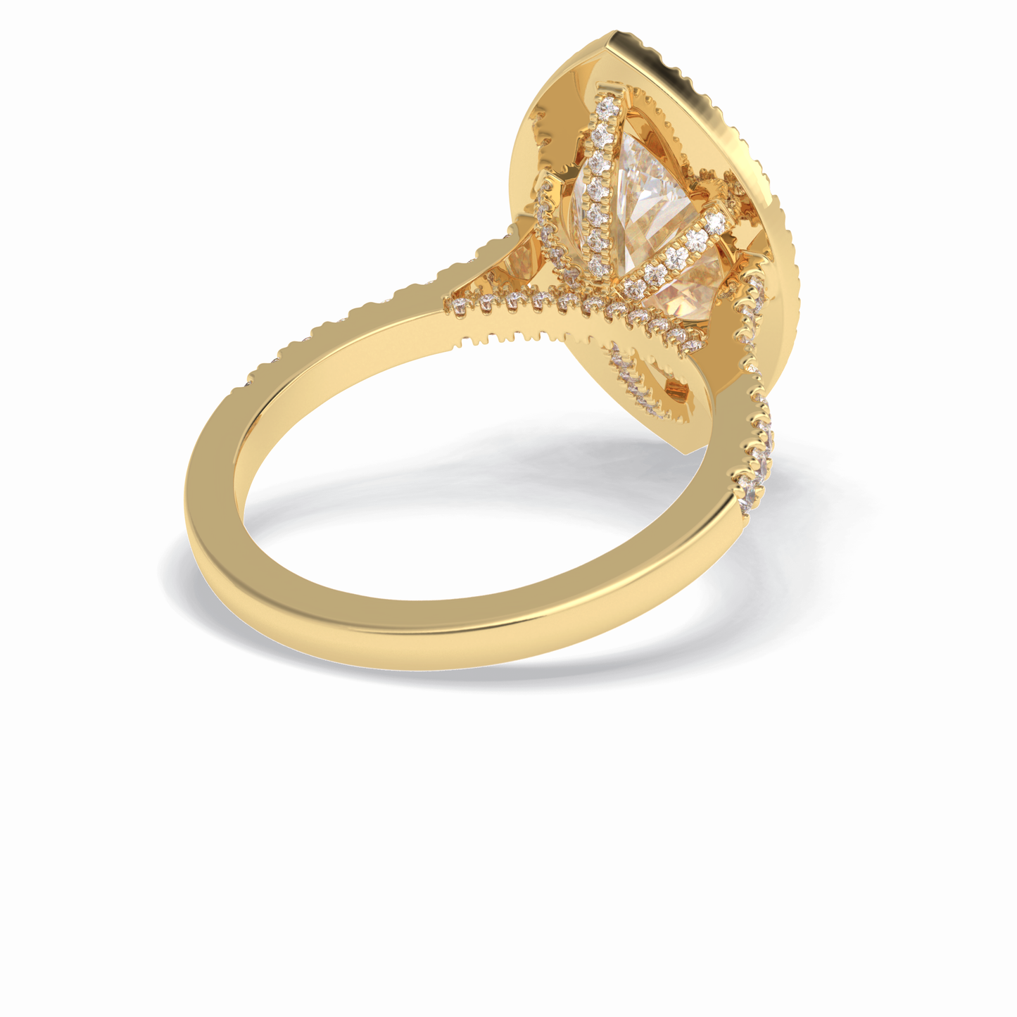 2.50 CT Marquise Cut Halo & Pave Style Moissanite Engagement Ring 9
