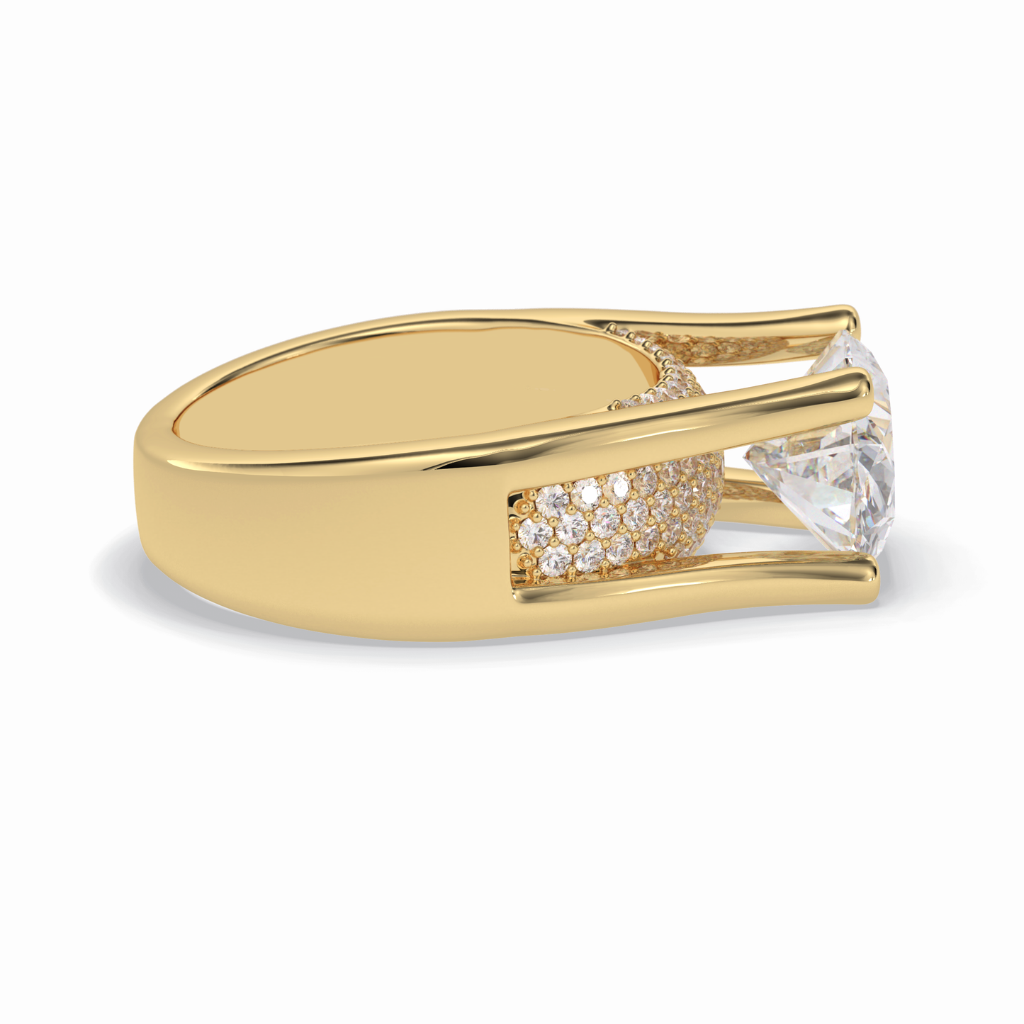 3.0 CT Oval Cut Pave Style Moissanite Engagement Rings