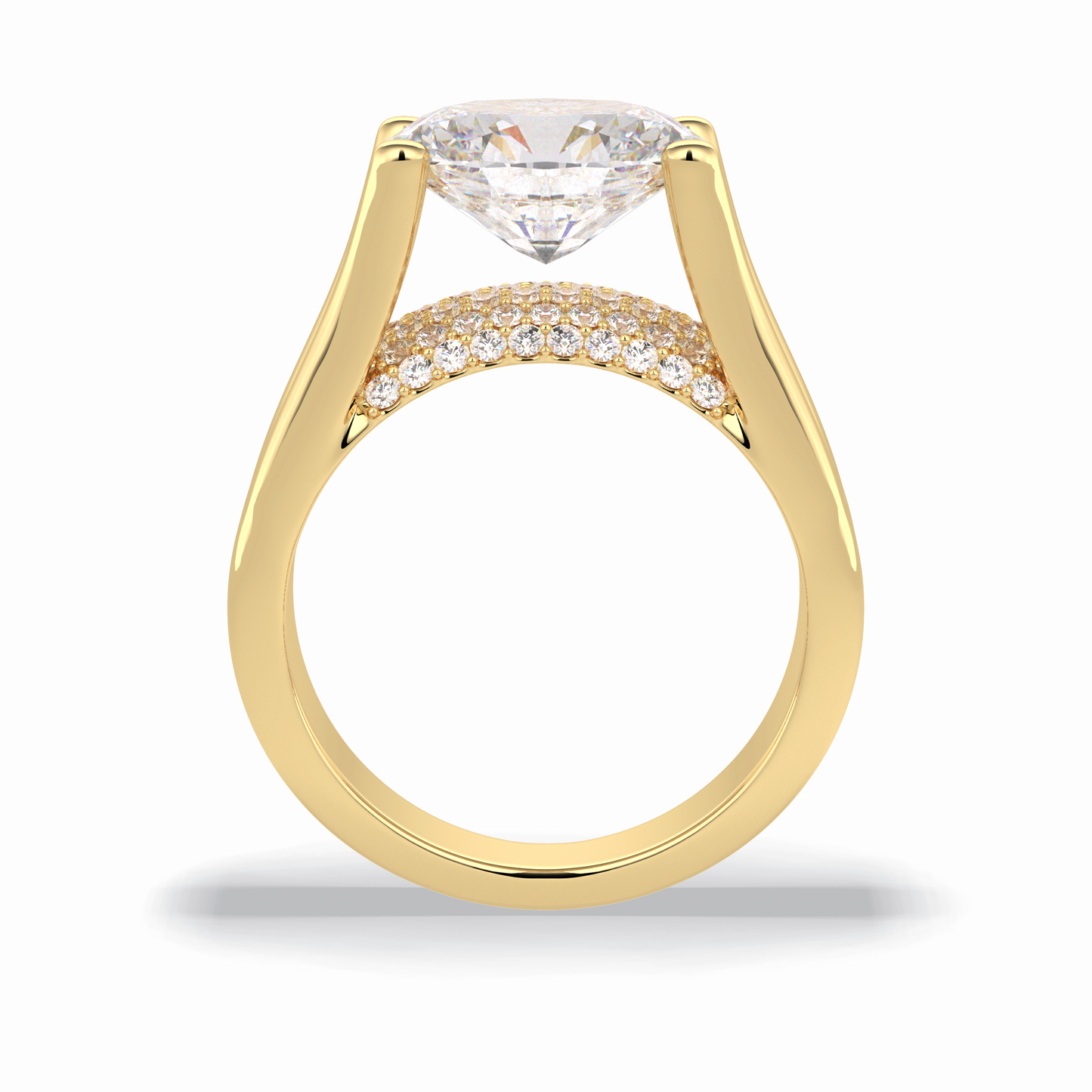 3.0 CT Oval Cut Pave Style Moissanite Engagement Rings