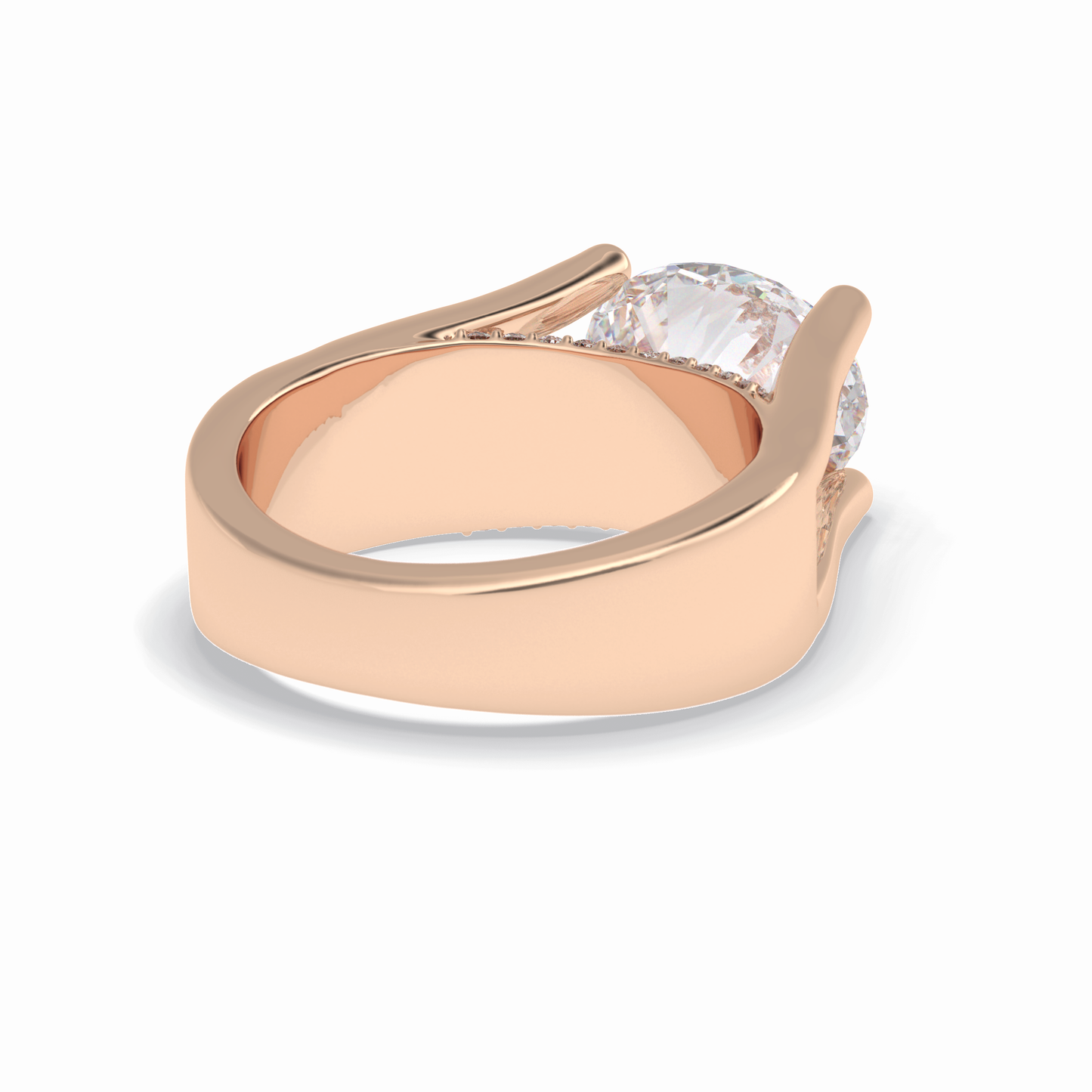 3.0 CT Oval Cut Pave Style Moissanite Engagement Rings
