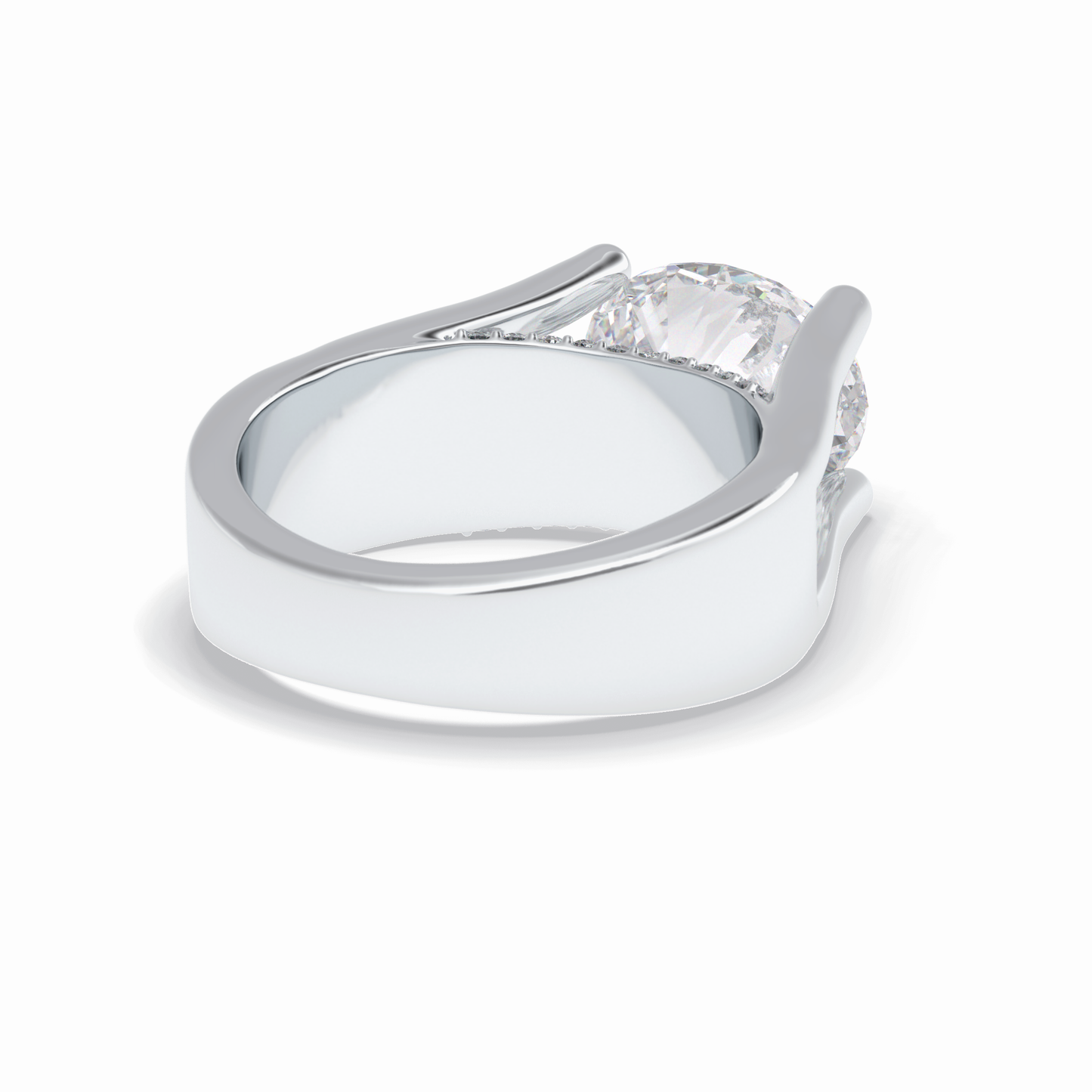 3.0 CT Oval Cut Pave Style Moissanite Engagement Rings