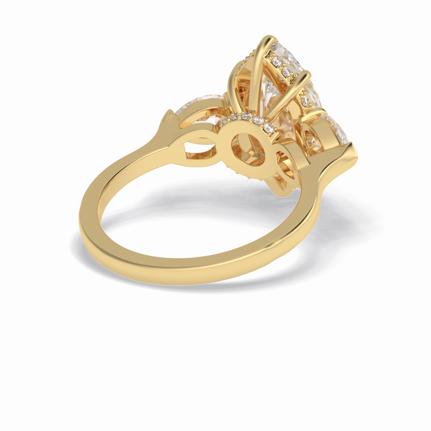 3.0 CT Marquise Cut Three Stones Style Moissanite Engagement Rings