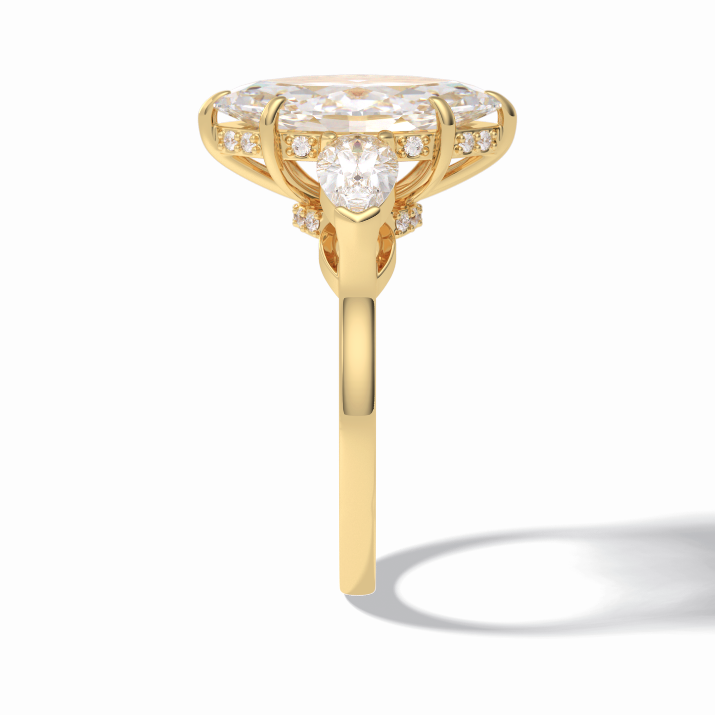 3.0 CT Marquise Cut Three Stones Style Moissanite Engagement Rings