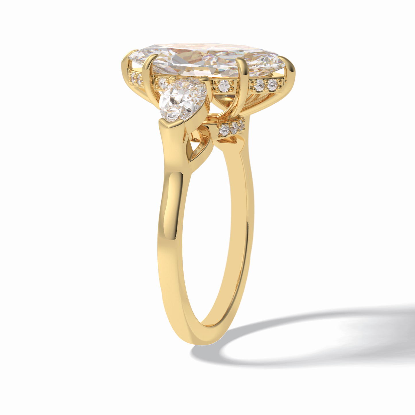 3.0 CT Marquise Cut Three Stones Style Moissanite Engagement Rings