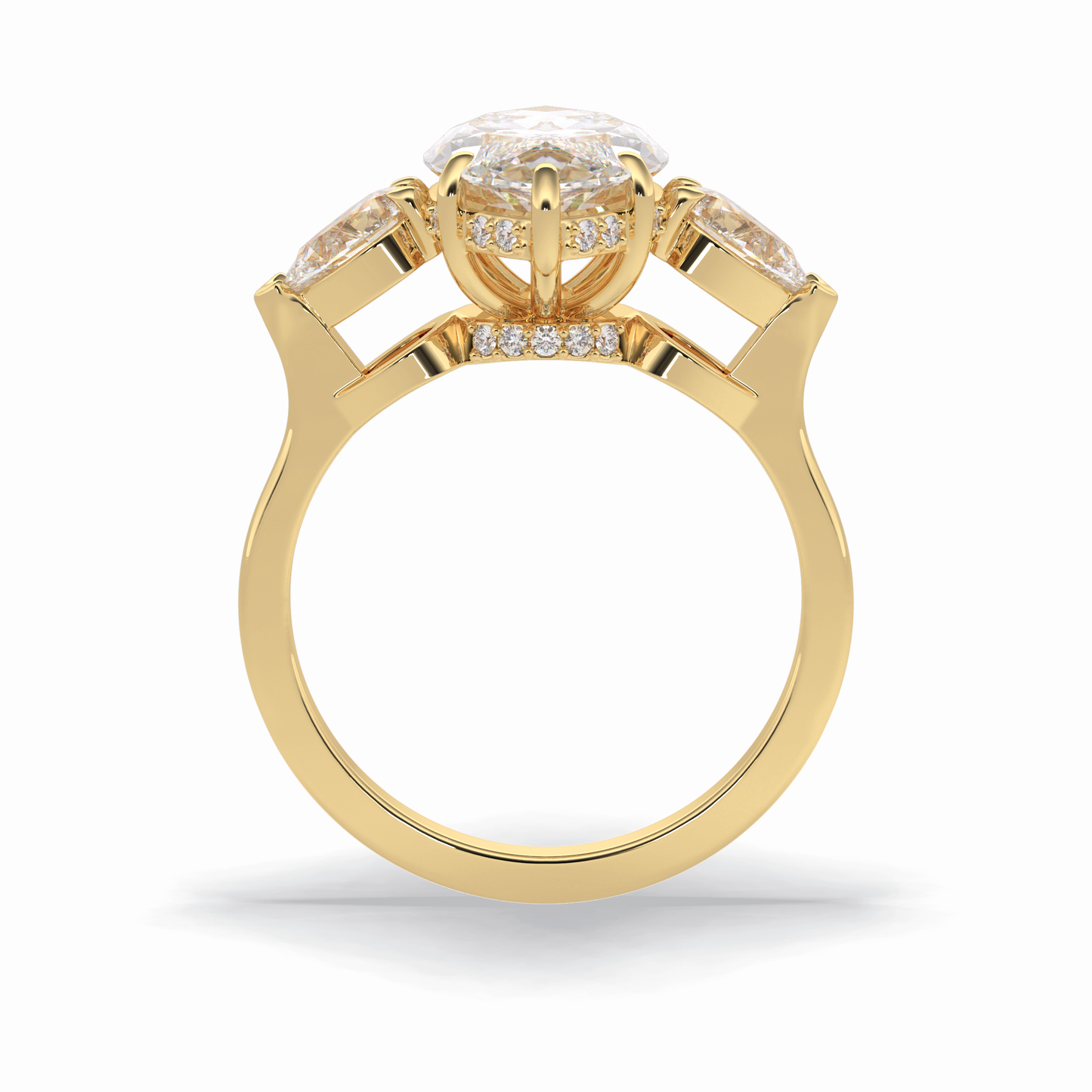3.0 CT Marquise Cut Three Stones Style Moissanite Engagement Rings