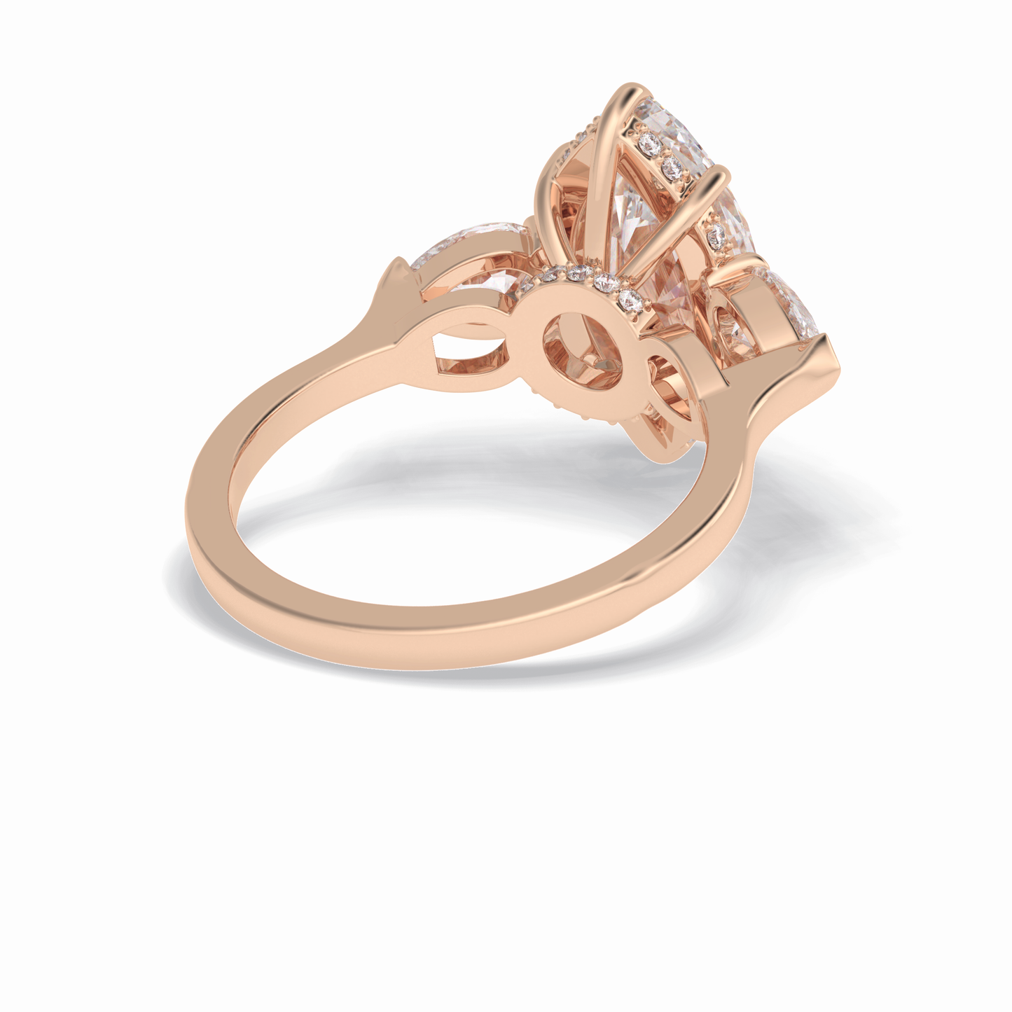 3.0 CT Marquise Cut Three Stones Style Moissanite Engagement Rings