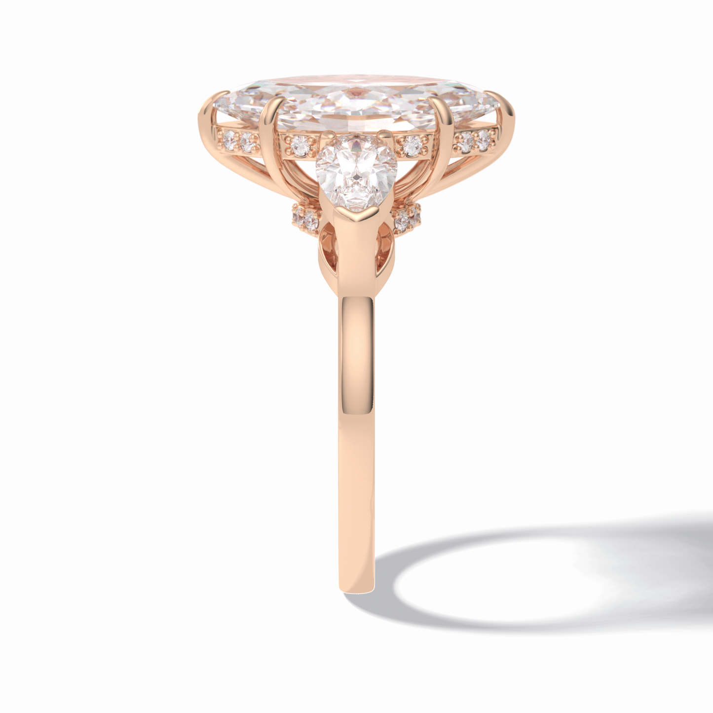 3.0 CT Marquise Cut Three Stones Style Moissanite Engagement Rings