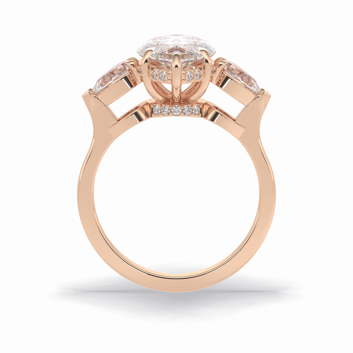 3.0 CT Marquise Cut Three Stones Style Moissanite Engagement Rings