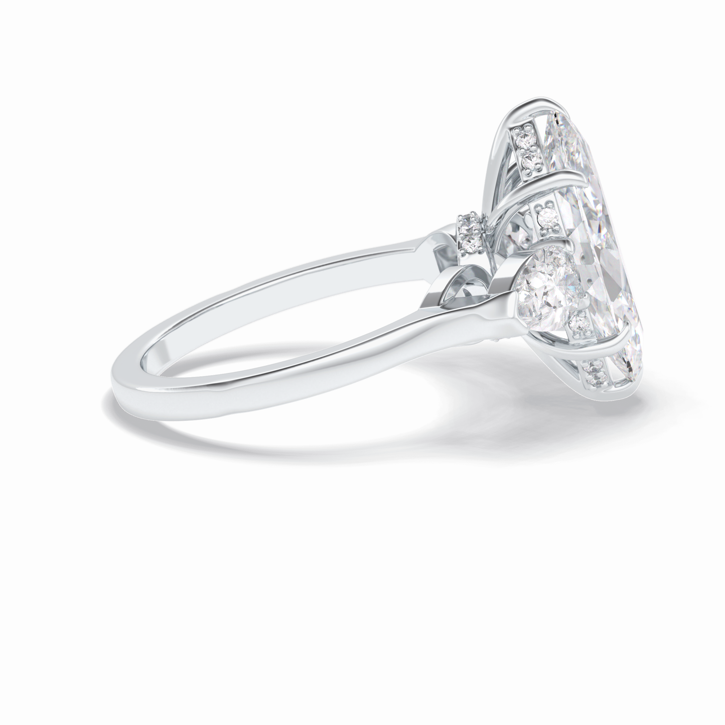 3.0 CT Marquise Cut Three Stones Style Moissanite Engagement Rings