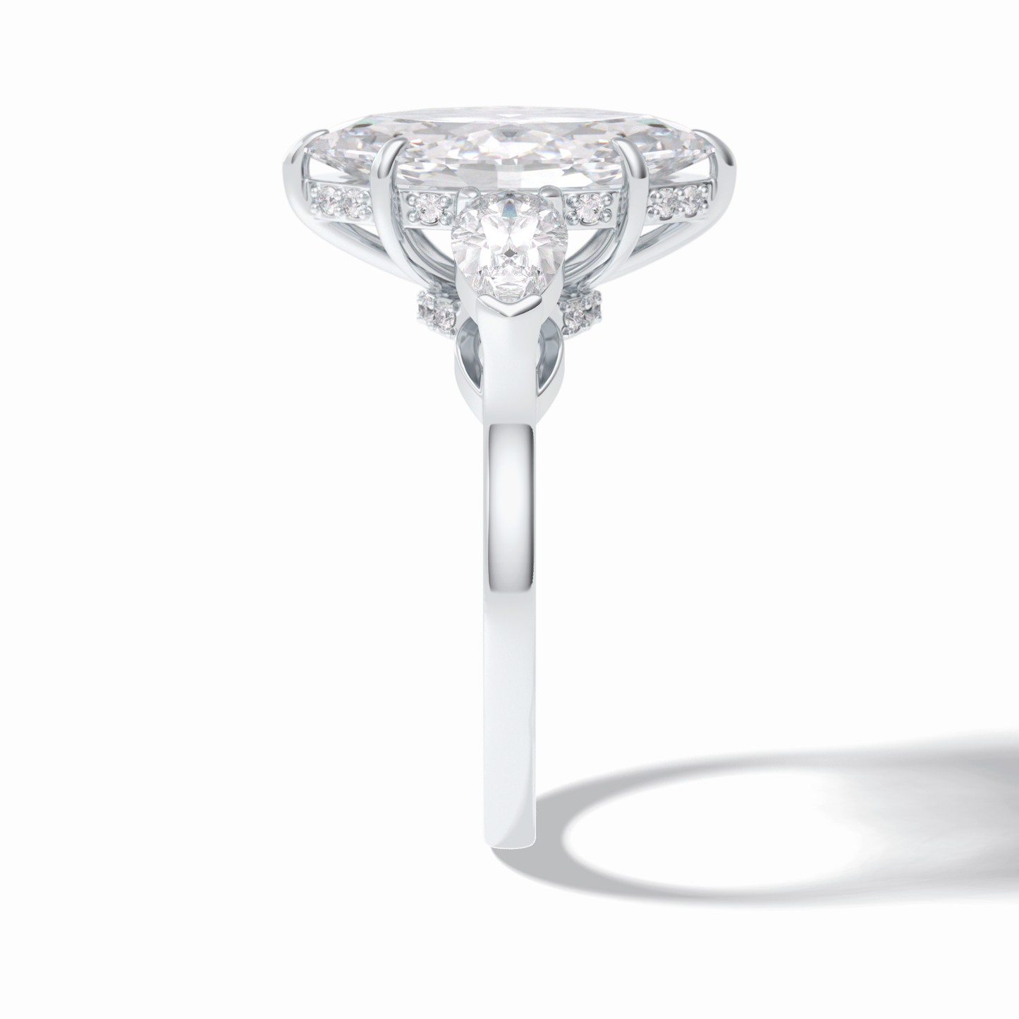 3.0 CT Marquise Cut Three Stones Style Moissanite Engagement Rings