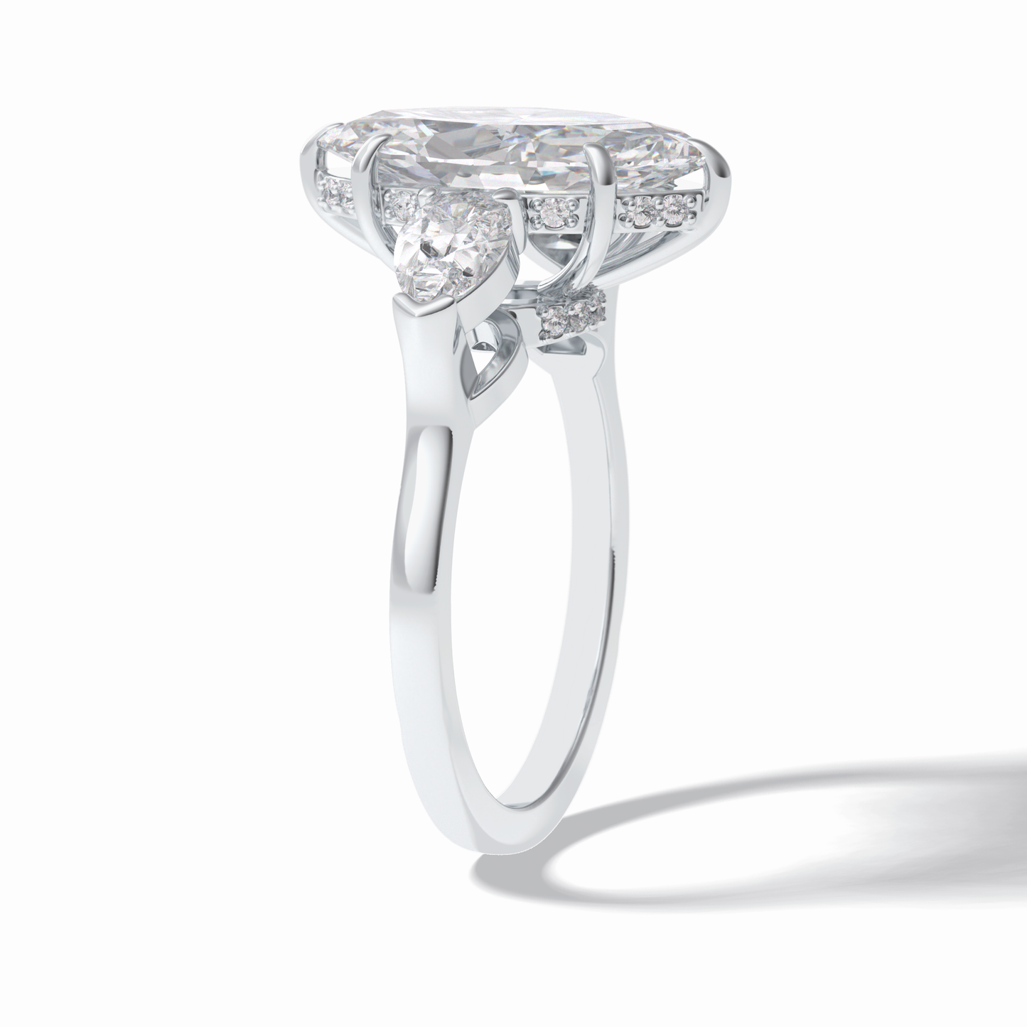 3.0 CT Marquise Cut Three Stones Style Moissanite Engagement Rings