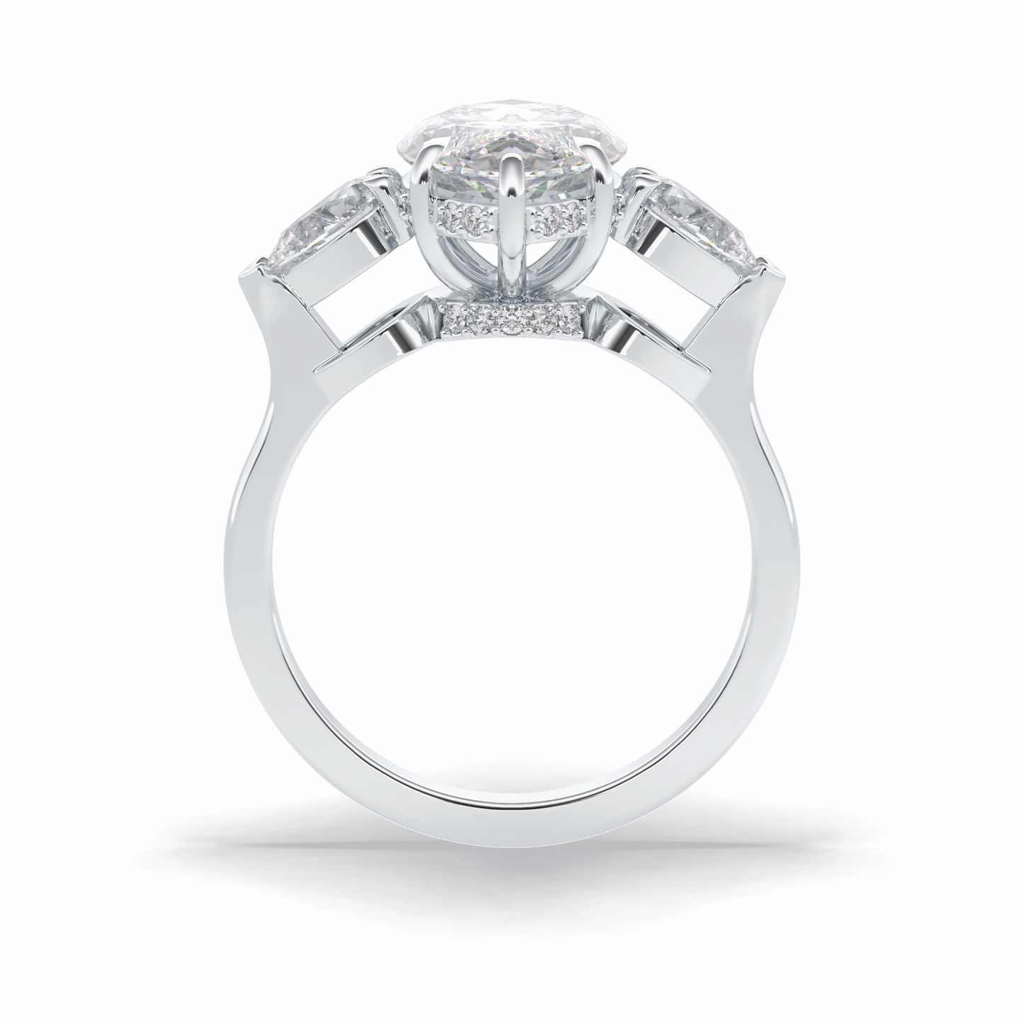 3.0 CT Marquise Cut Three Stones Style Moissanite Engagement Rings