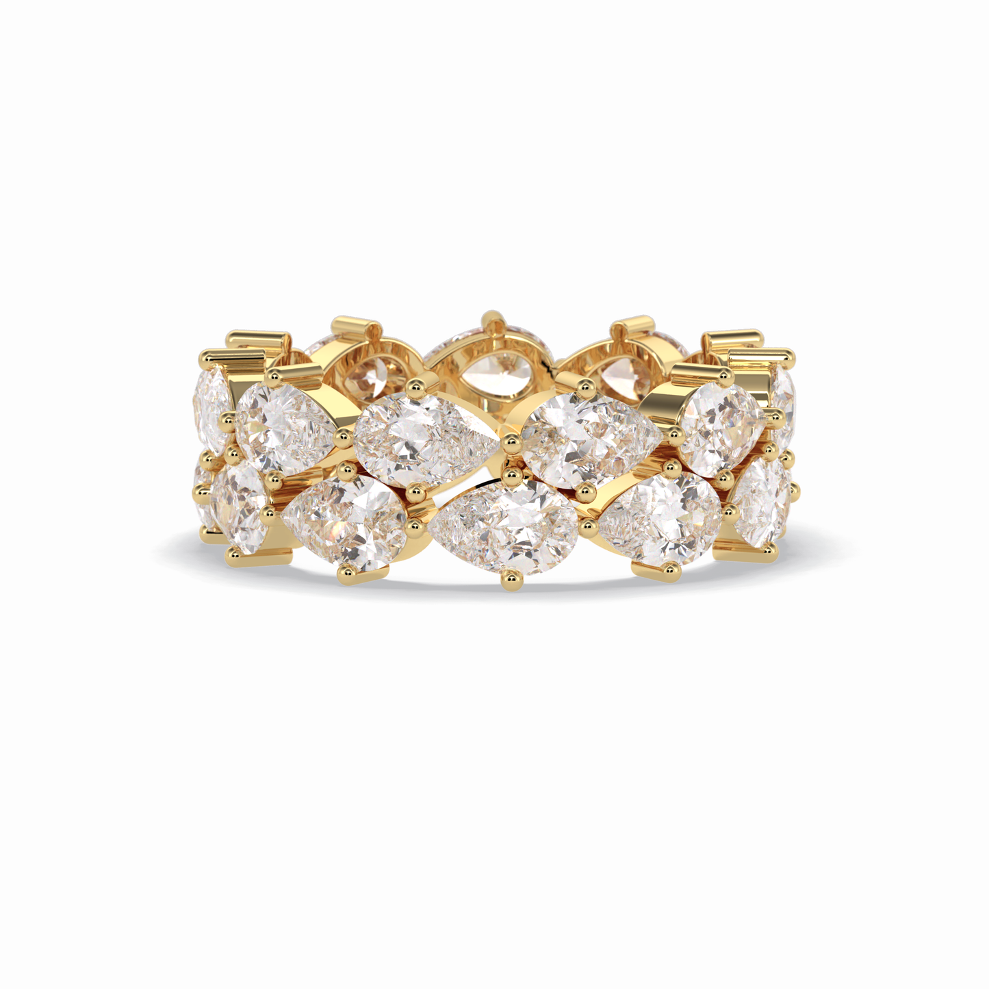 4.48 TCW Pear Style Full Eternity Wedding Band
