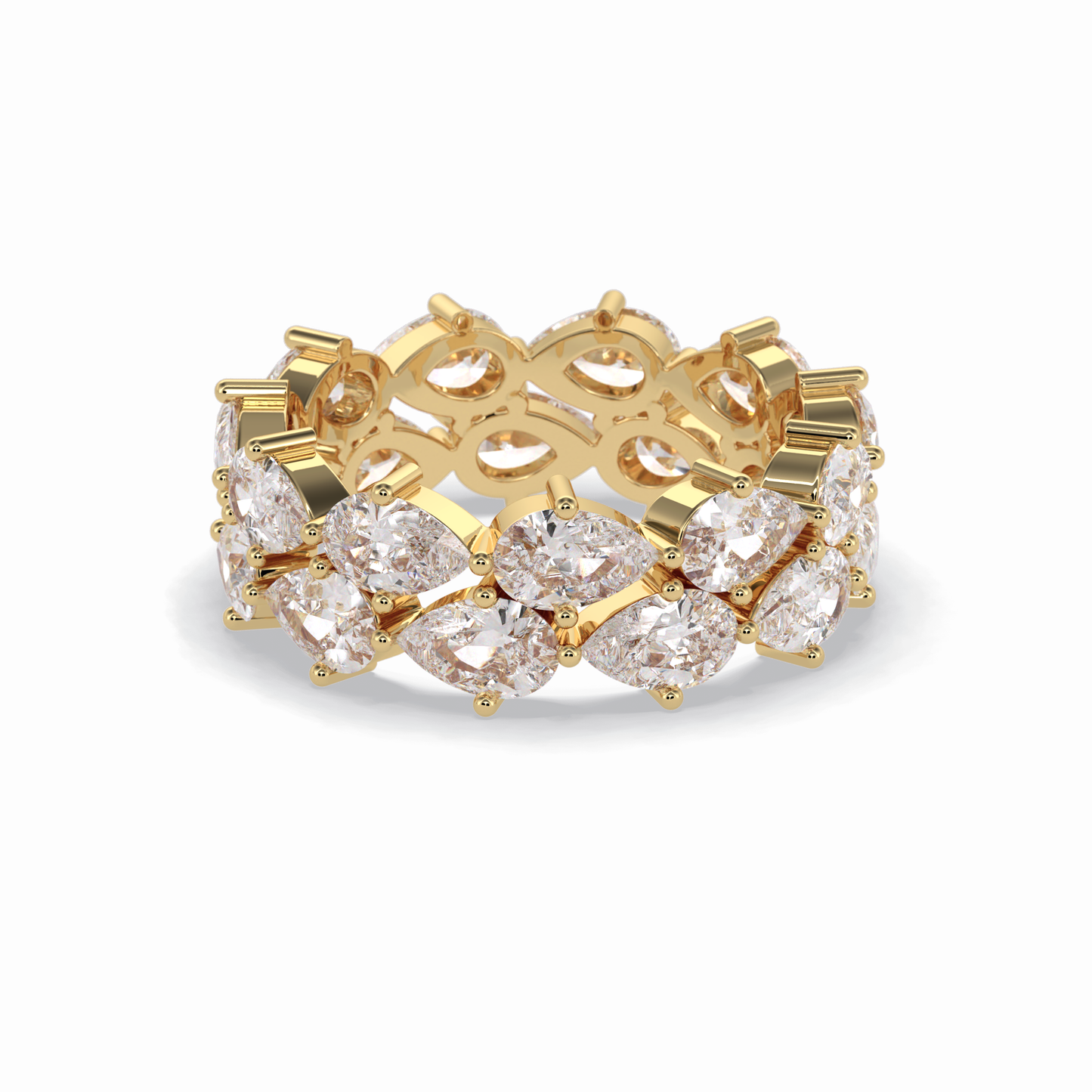 4.48 TCW Pear Style Full Eternity Wedding Band
