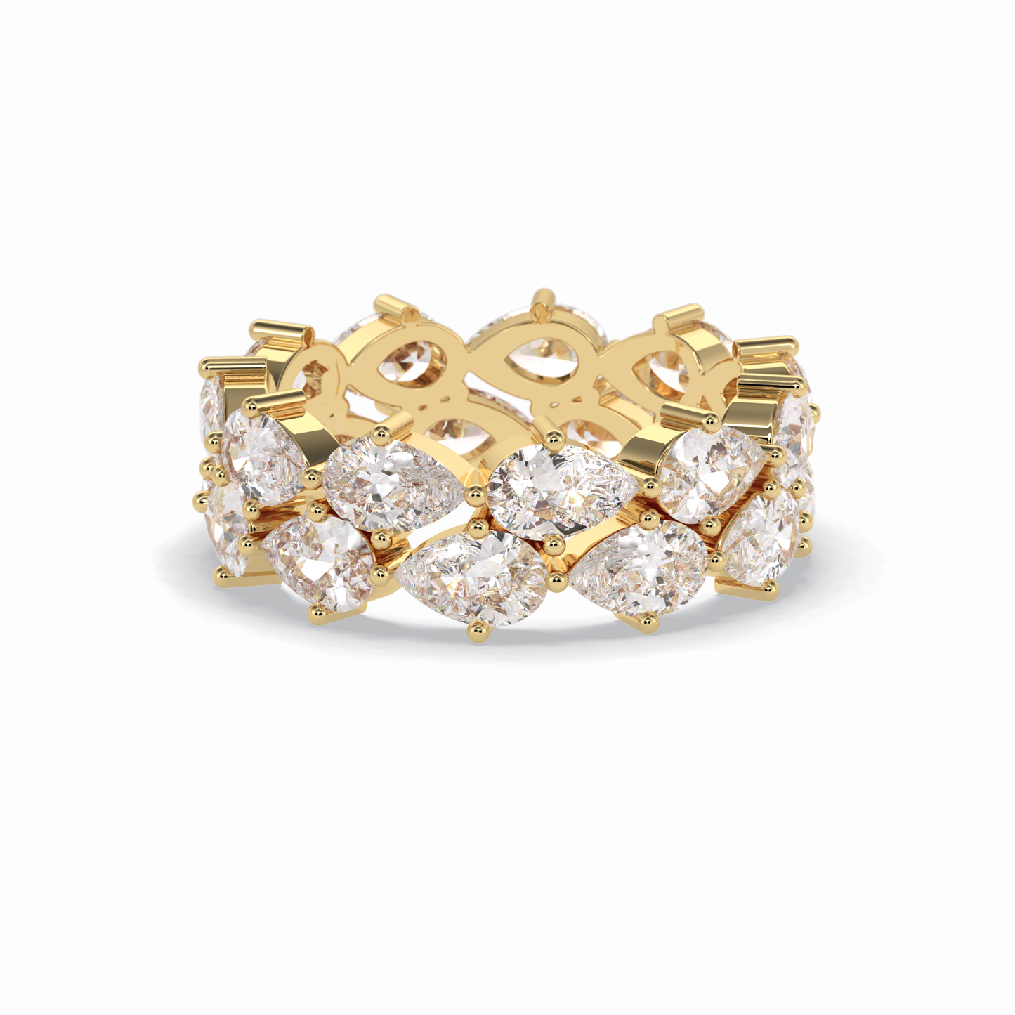4.48 TCW Pear Style Full Eternity Wedding Band