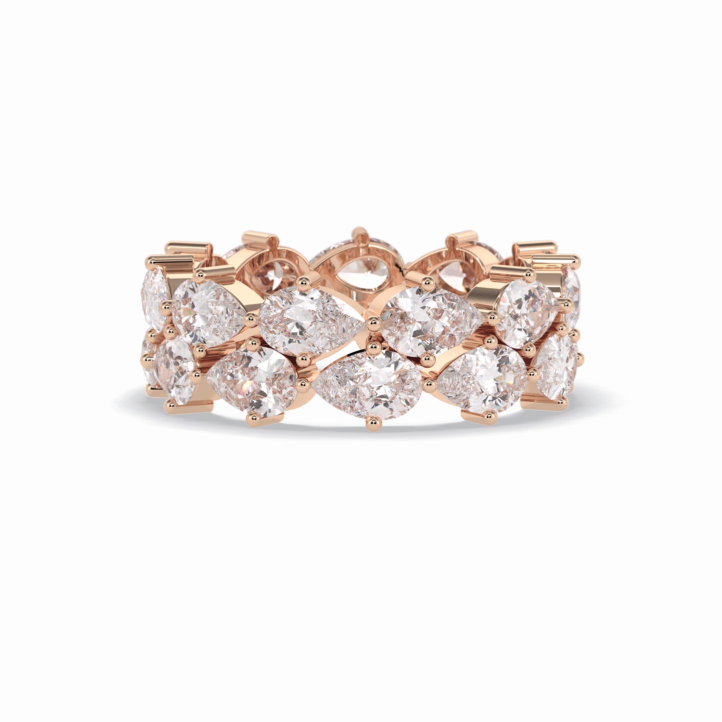 4.48 TCW Pear Style Full Eternity Wedding Band