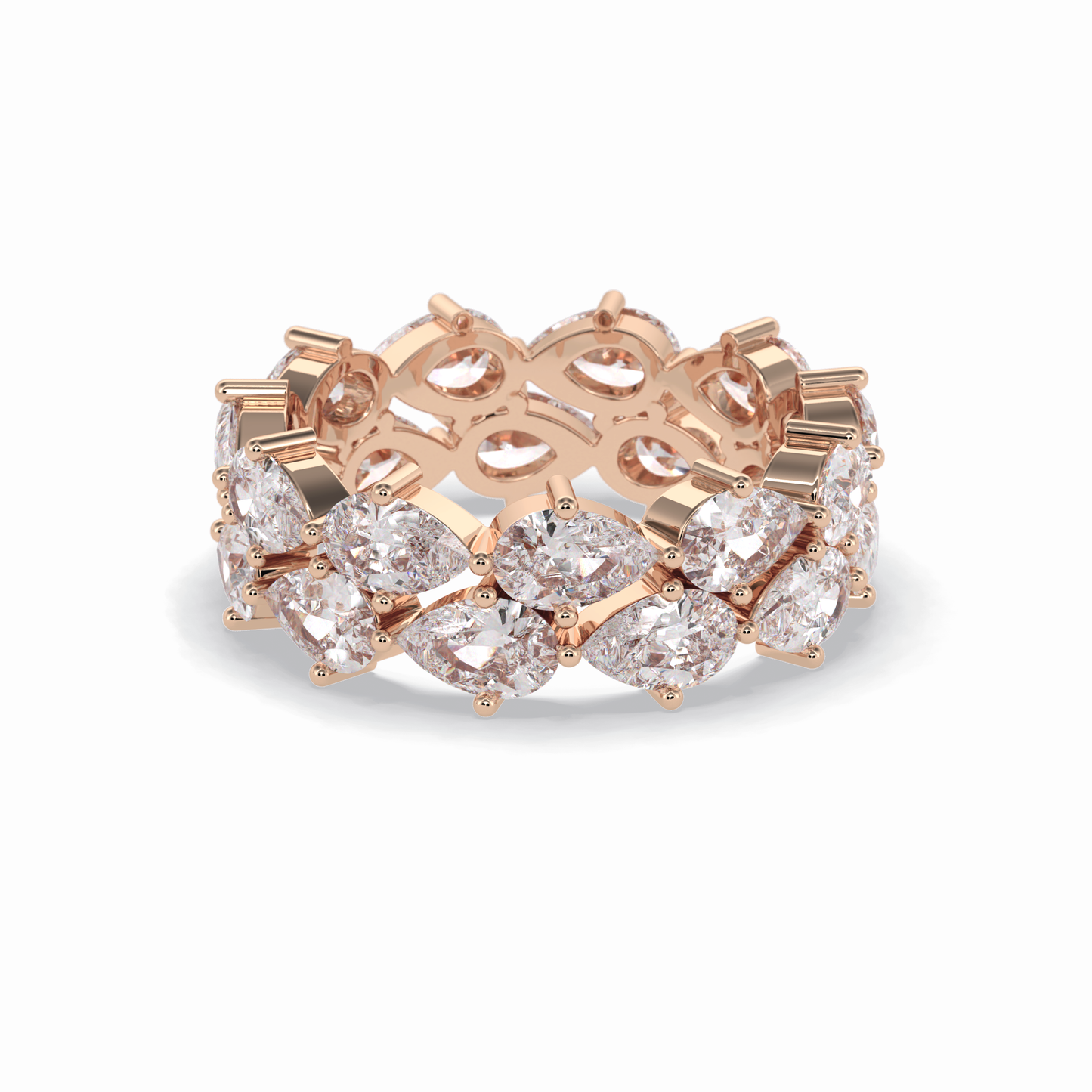 4.48 TCW Pear Style Full Eternity Wedding Band
