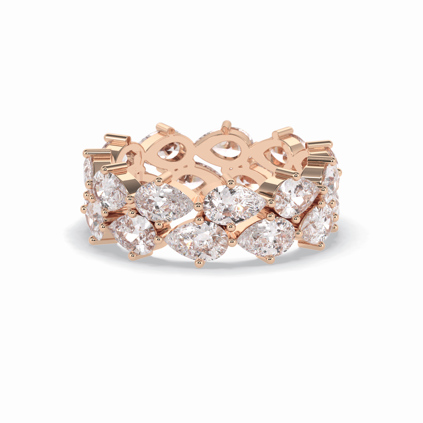 4.48 TCW Pear Style Full Eternity Wedding Band
