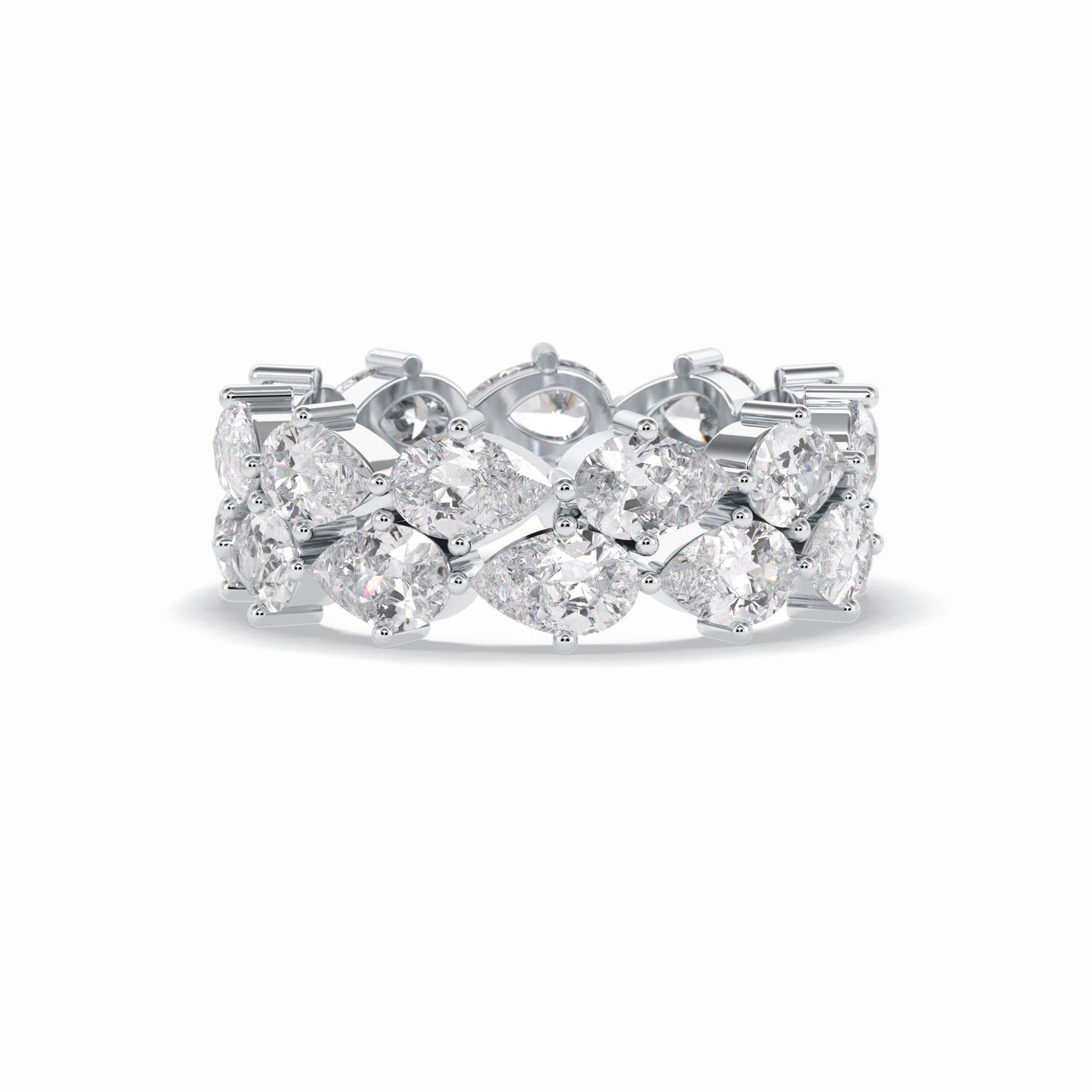 4.48 TCW Pear Style Full Eternity Wedding Band