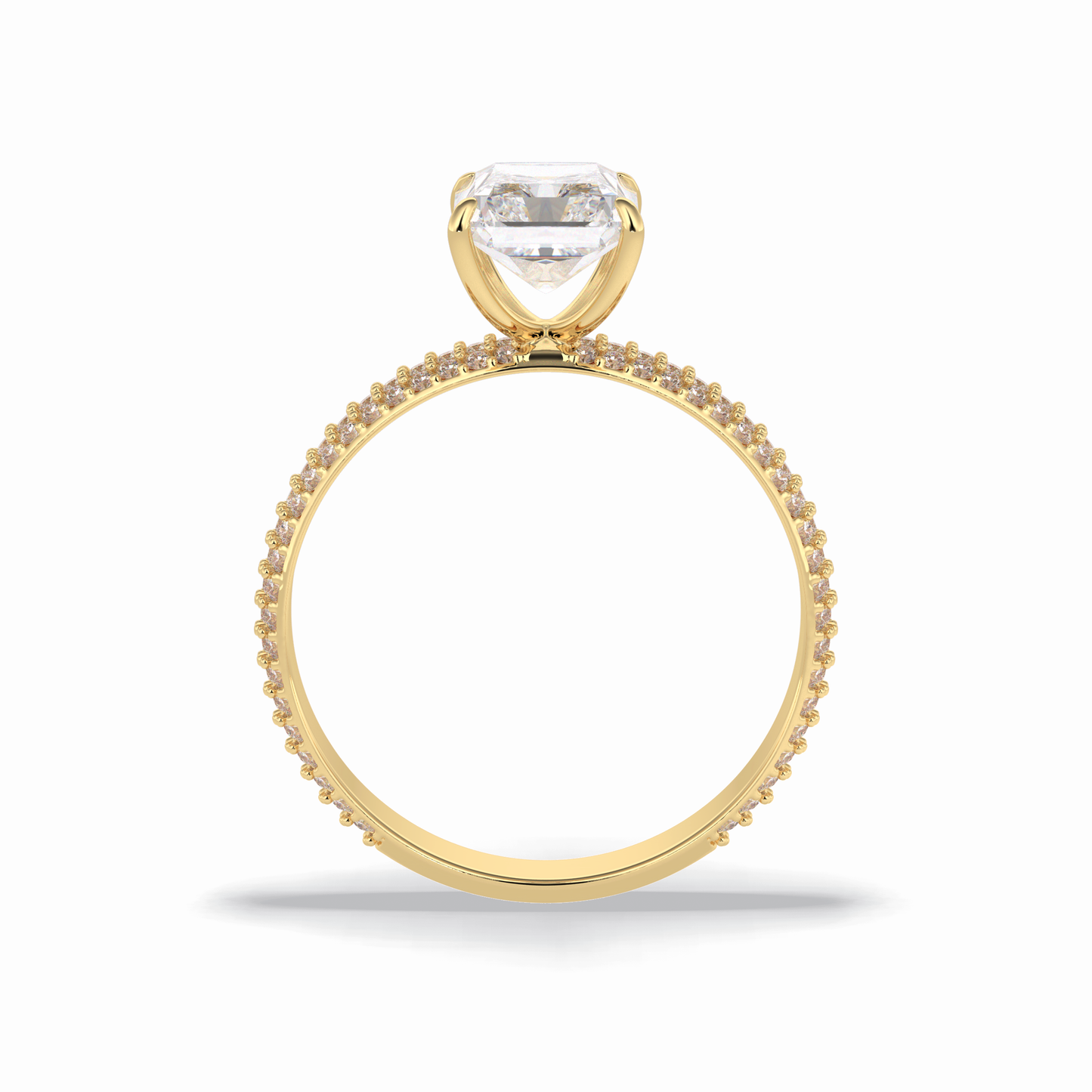 2.0 CT Radiant Cut Pave Style Moissanite Engagement Rings