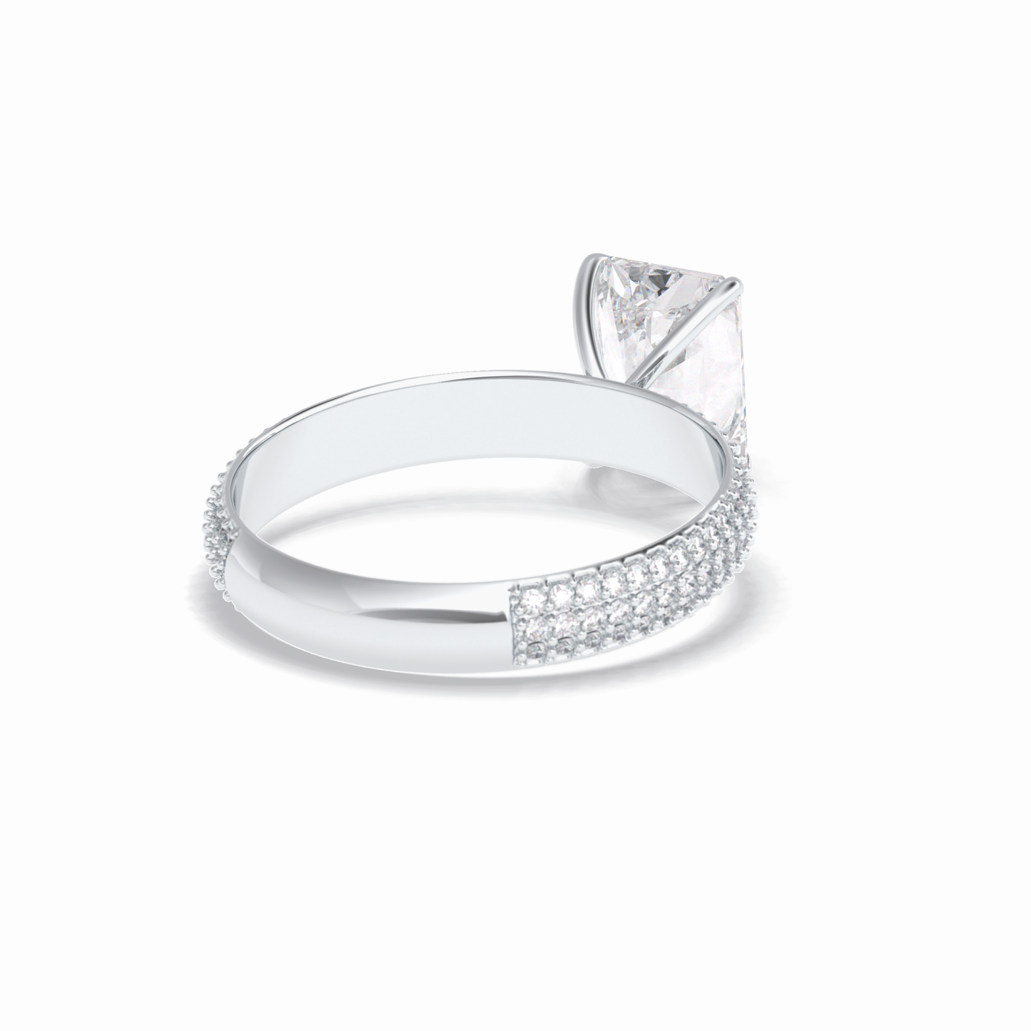 2.0 CT Radiant Cut Pave Style Moissanite Engagement Rings