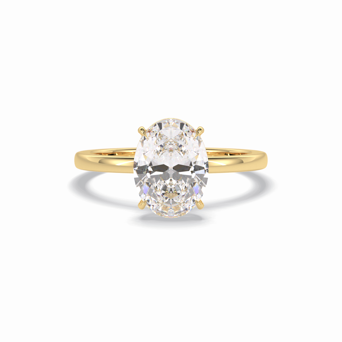 2.0 CT Oval Cut Solitaire Style Moissanite Engagement Rings