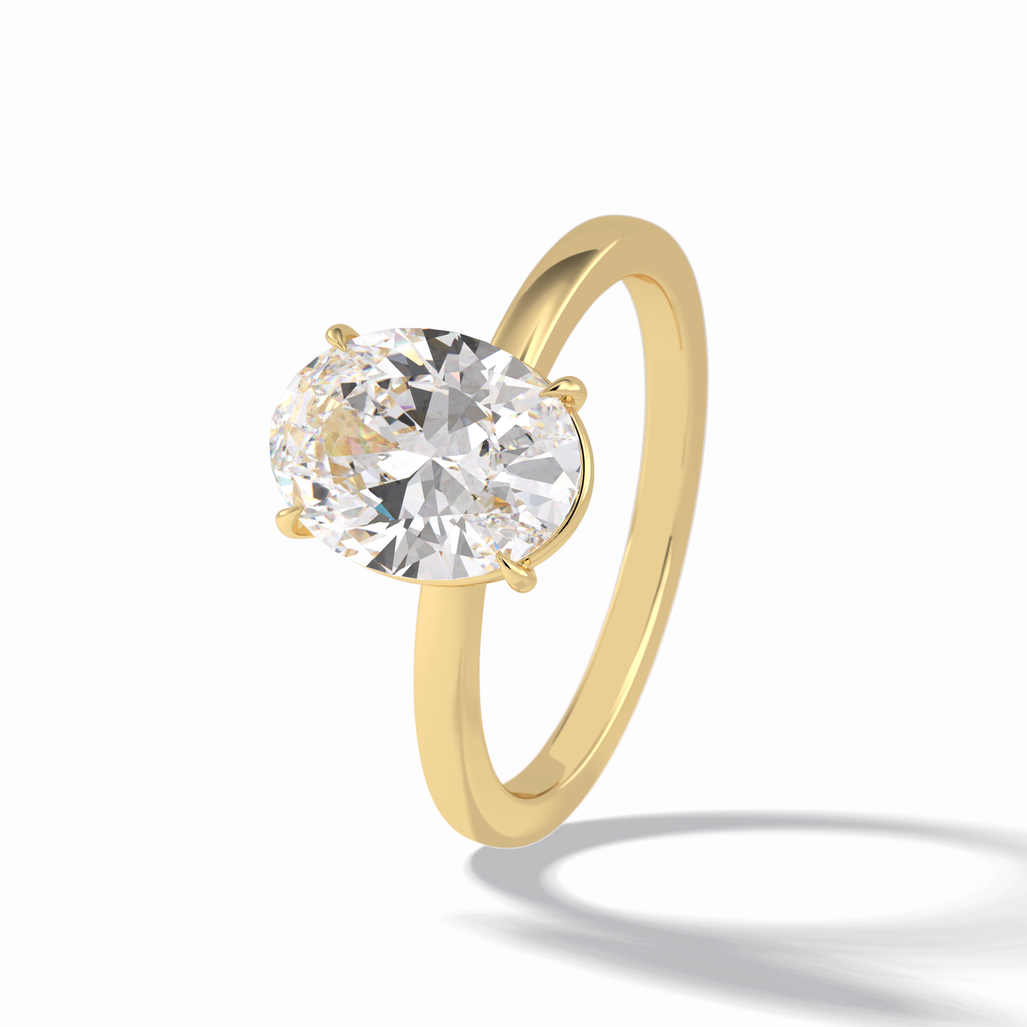 2.0 CT Oval Cut Solitaire Style Moissanite Engagement Rings