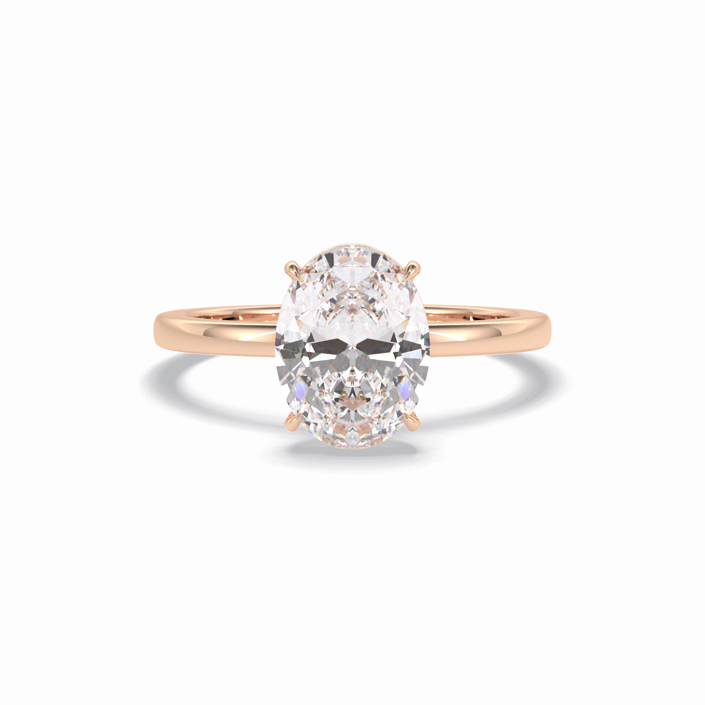 2.0 CT Oval Cut Solitaire Style Moissanite Engagement Rings