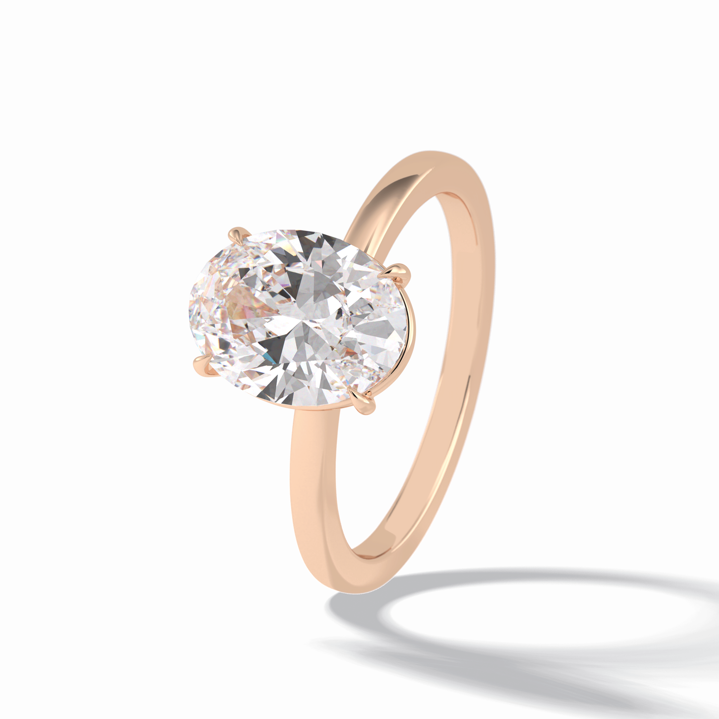 2.0 CT Oval Cut Solitaire Style Moissanite Engagement Rings
