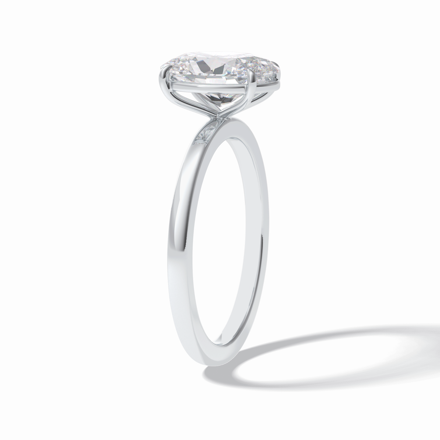 2.0 CT Oval Cut Solitaire Style Moissanite Engagement Rings