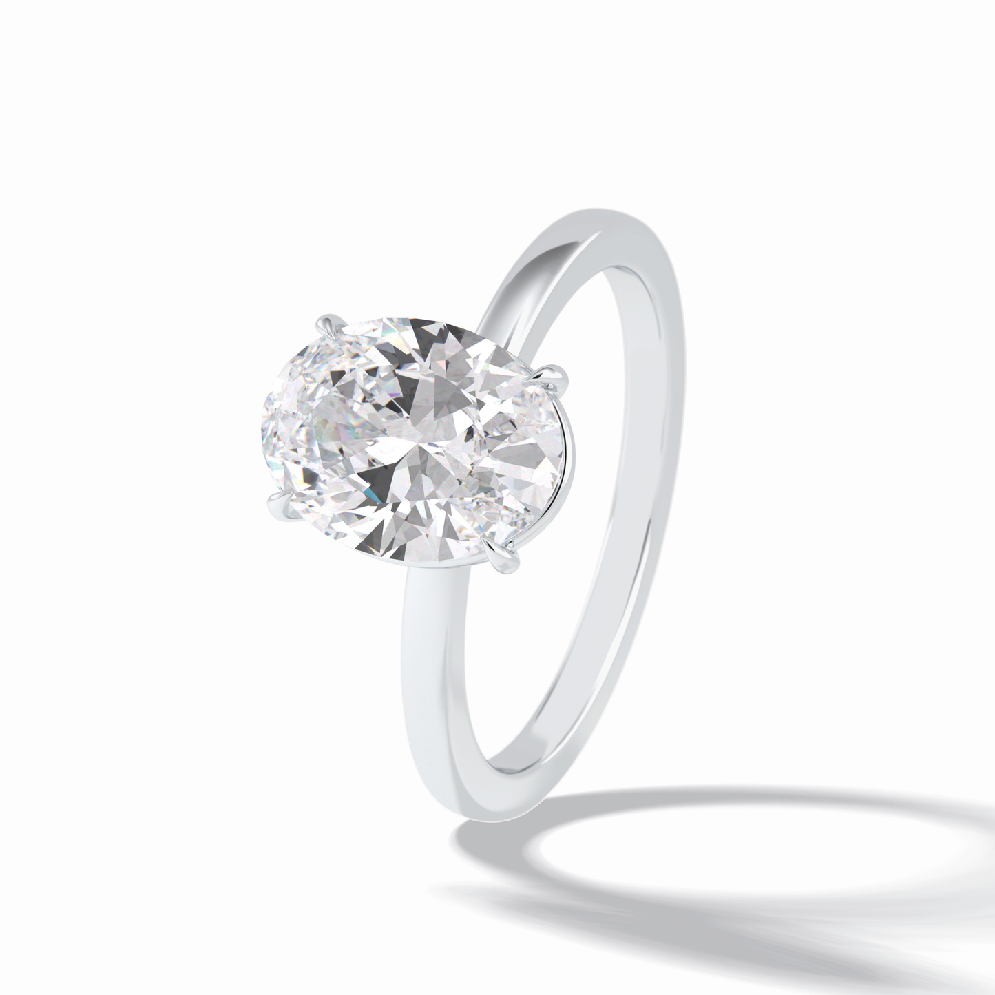 2.0 CT Oval Cut Solitaire Style Moissanite Engagement Rings