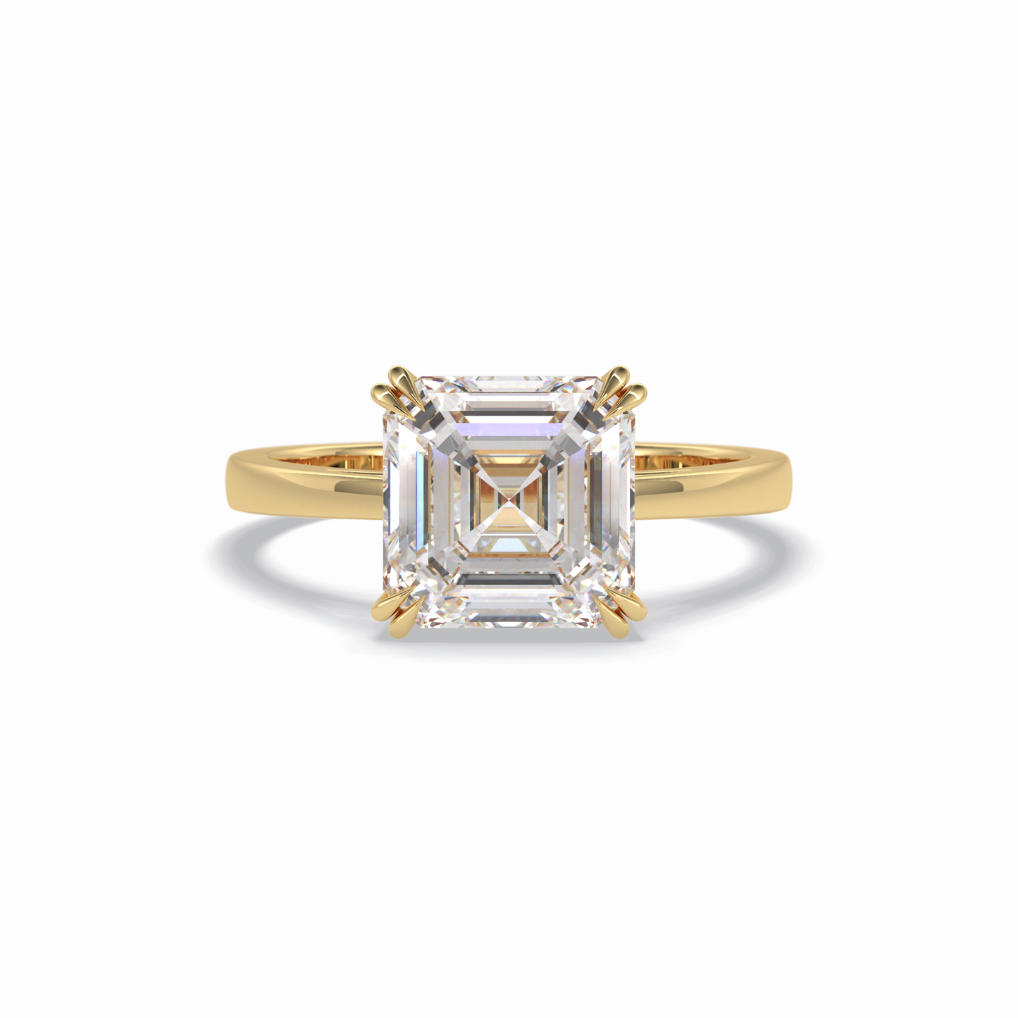 3.03 CT Asscher Cut Solitaire Style Moissanite Engagement Ring 8