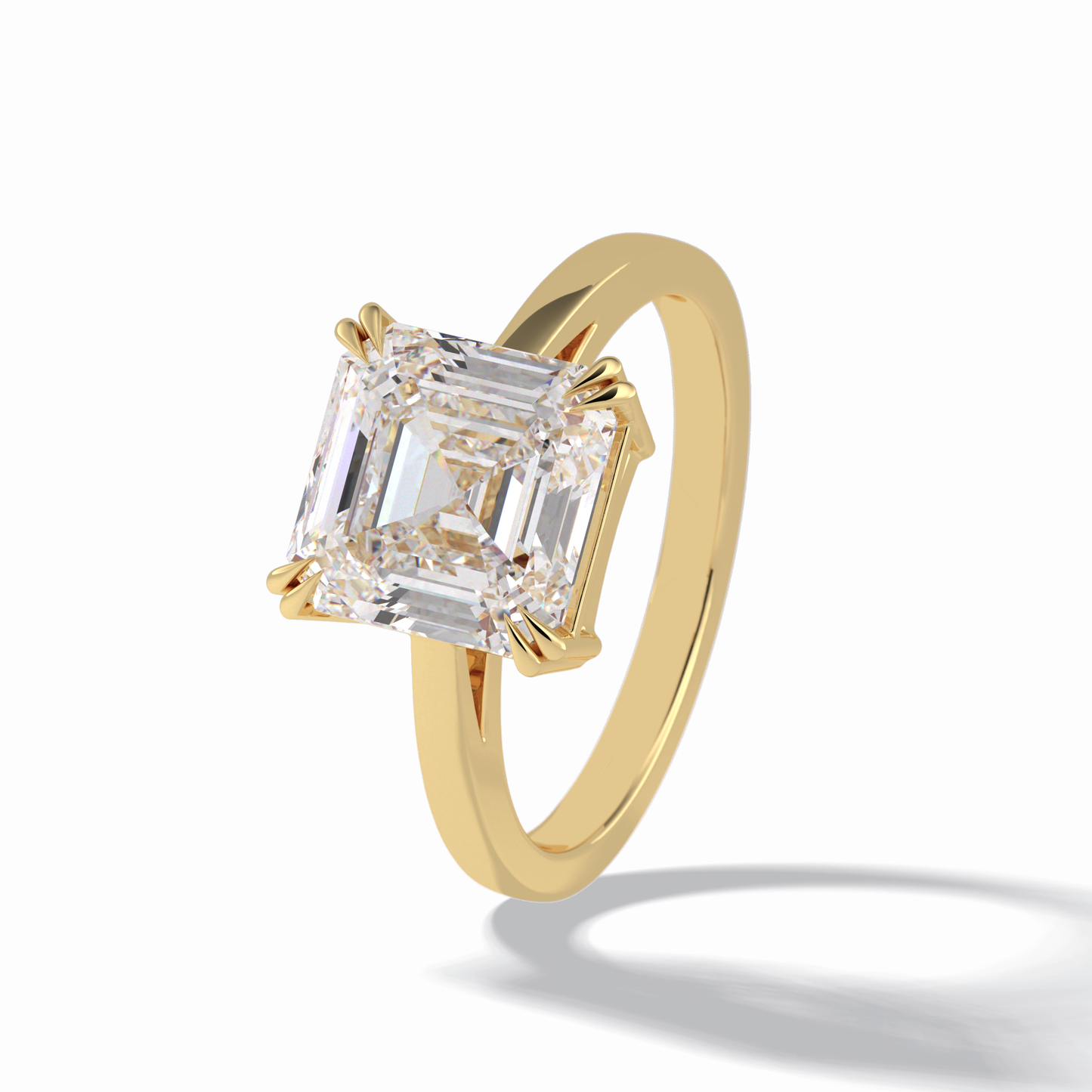 3.03 CT Asscher Cut Solitaire Style Moissanite Engagement Ring 13