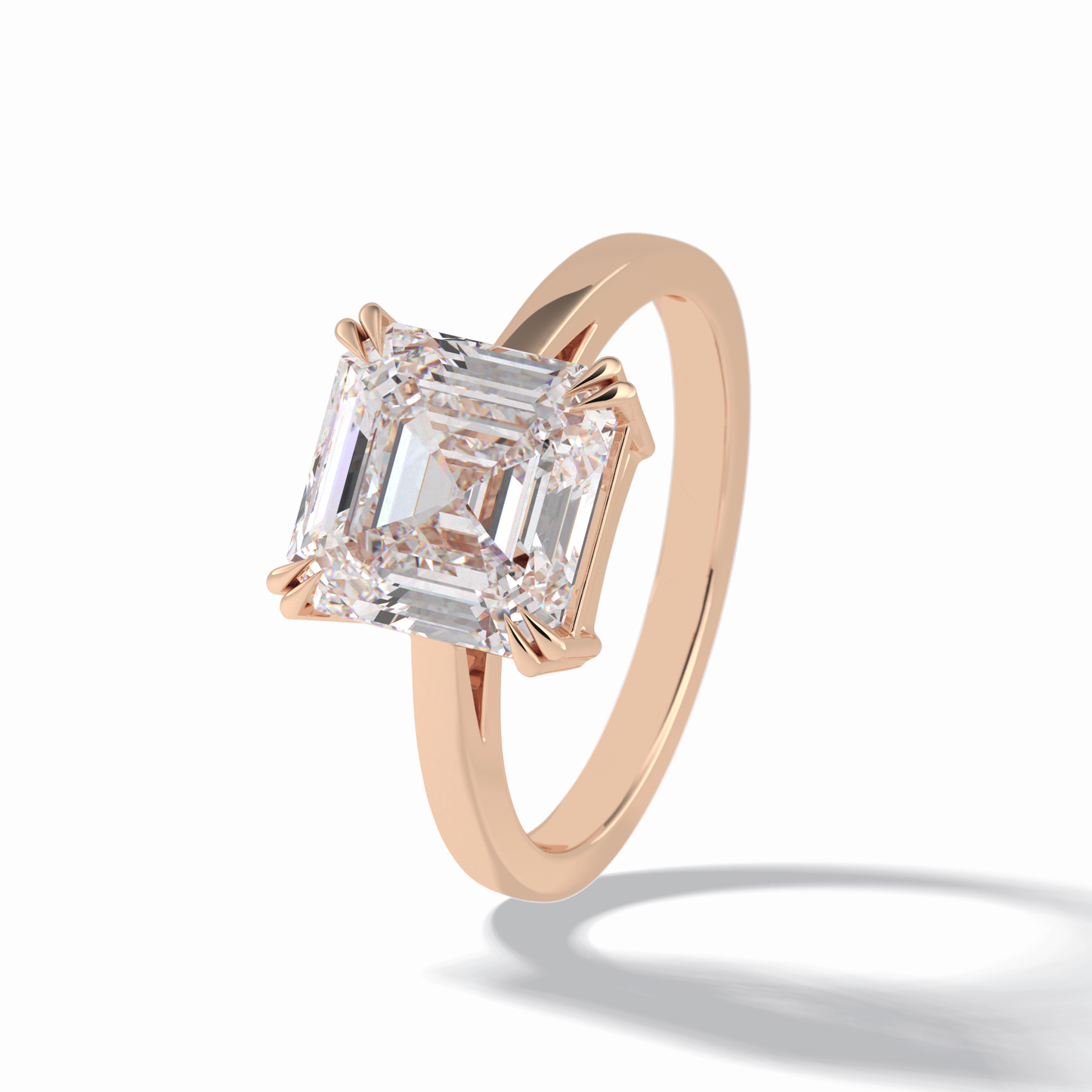 3.03 CT Asscher Cut Solitaire Style Moissanite Engagement Ring 20