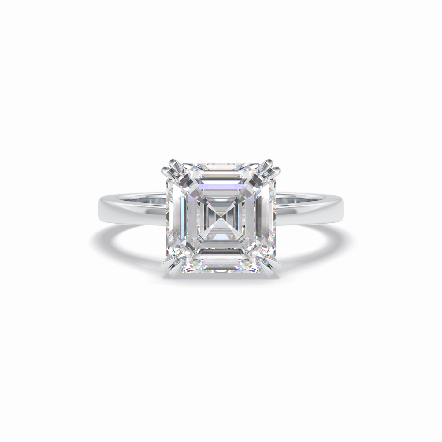 3.03 CT Asscher Cut Solitaire Style Moissanite Engagement Ring 1