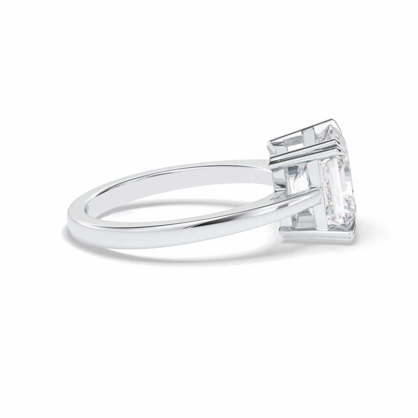 3.03 CT Asscher Cut Solitaire Style Moissanite Engagement Ring 3