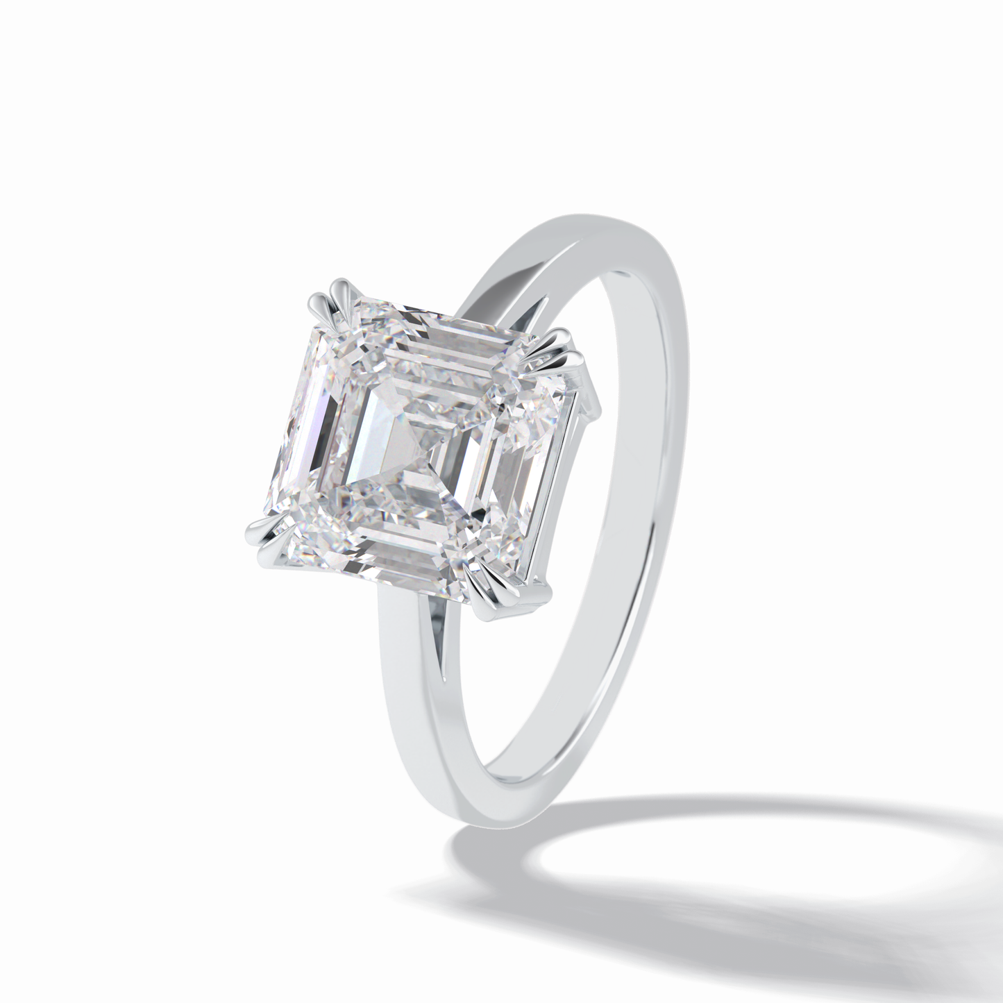3.03 CT Asscher Cut Solitaire Style Moissanite Engagement Ring 2