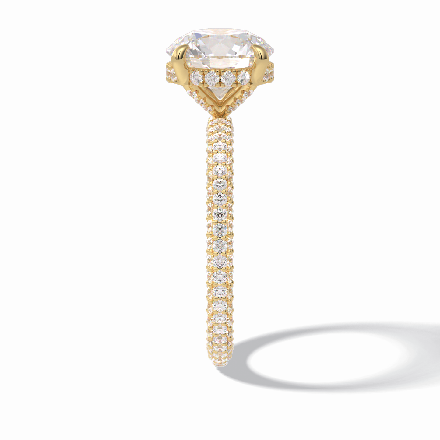 2.5 CT Round Cut Hidden Halo & Pave Style Moissanite Engagement Rings