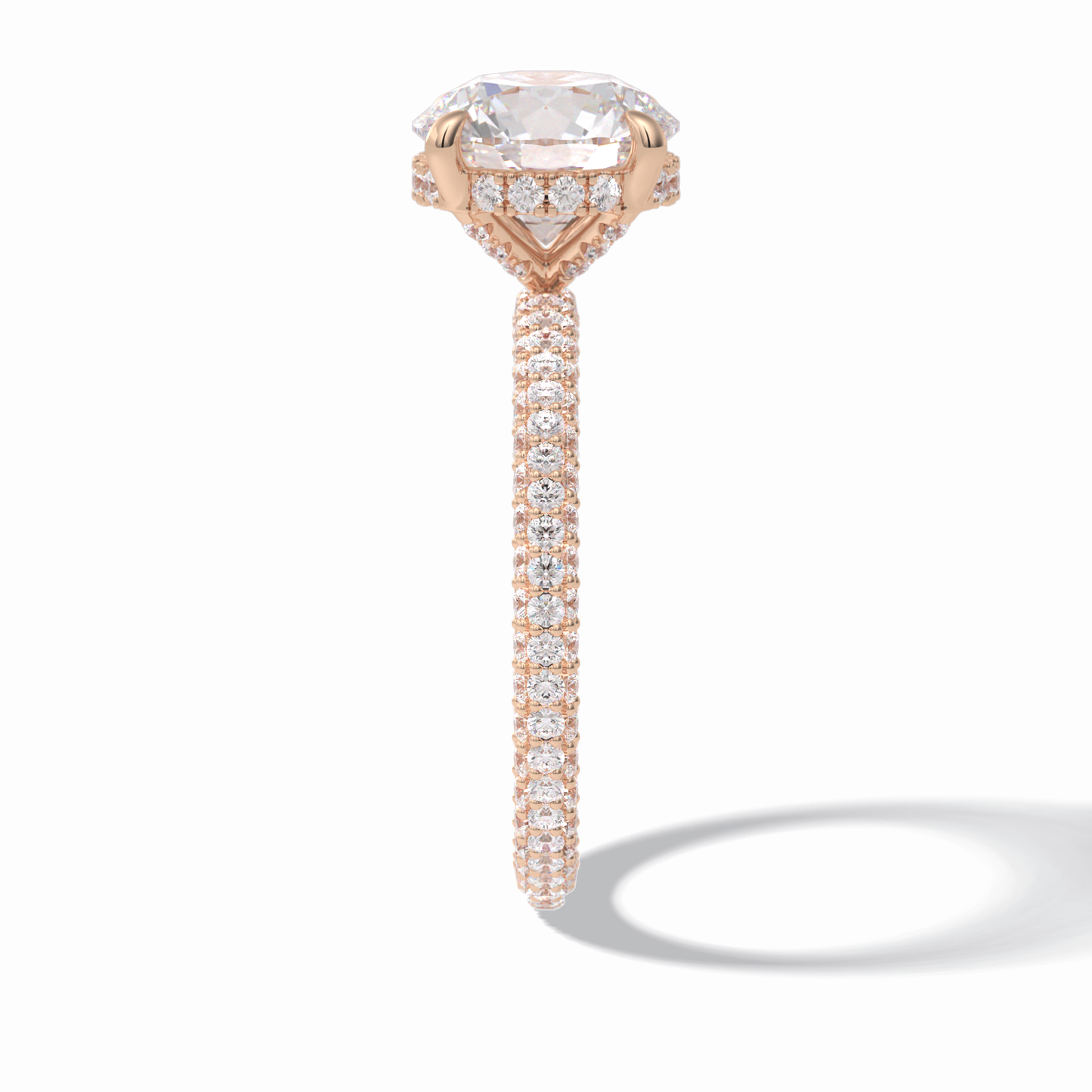 2.5 CT Round Cut Hidden Halo & Pave Style Moissanite Engagement Rings