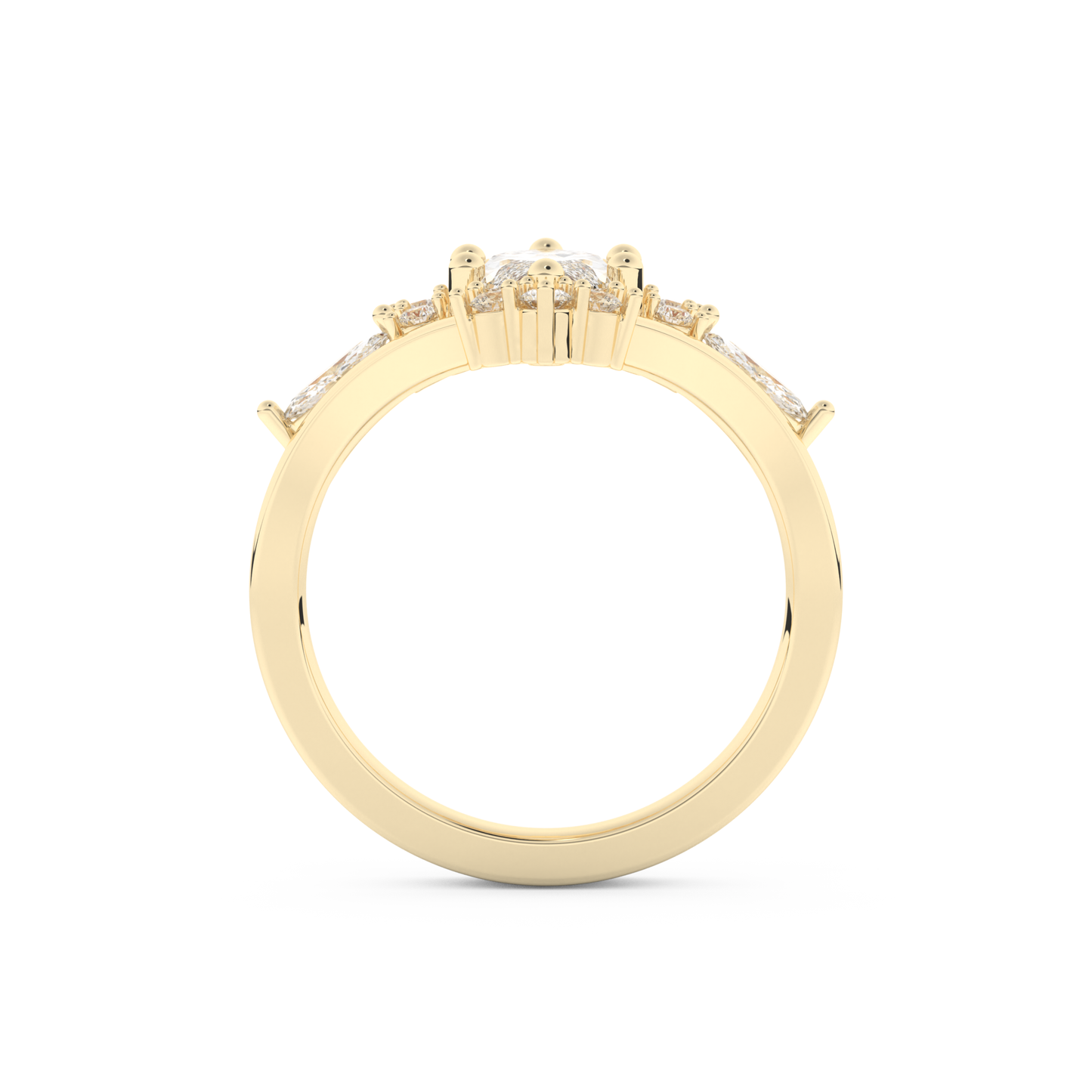 Marquise Cut Moissanite Bridal Set with Solitaire Settings– 1.08 CT Center, 0.32 TCW Accents
