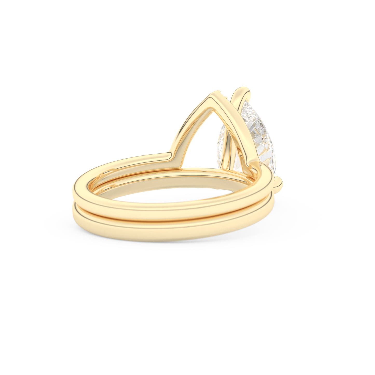 Pear Cut Moissanite Bridal Set with Solitaire Settings – 1.99 CT Center, 0.01 TCW Accents
