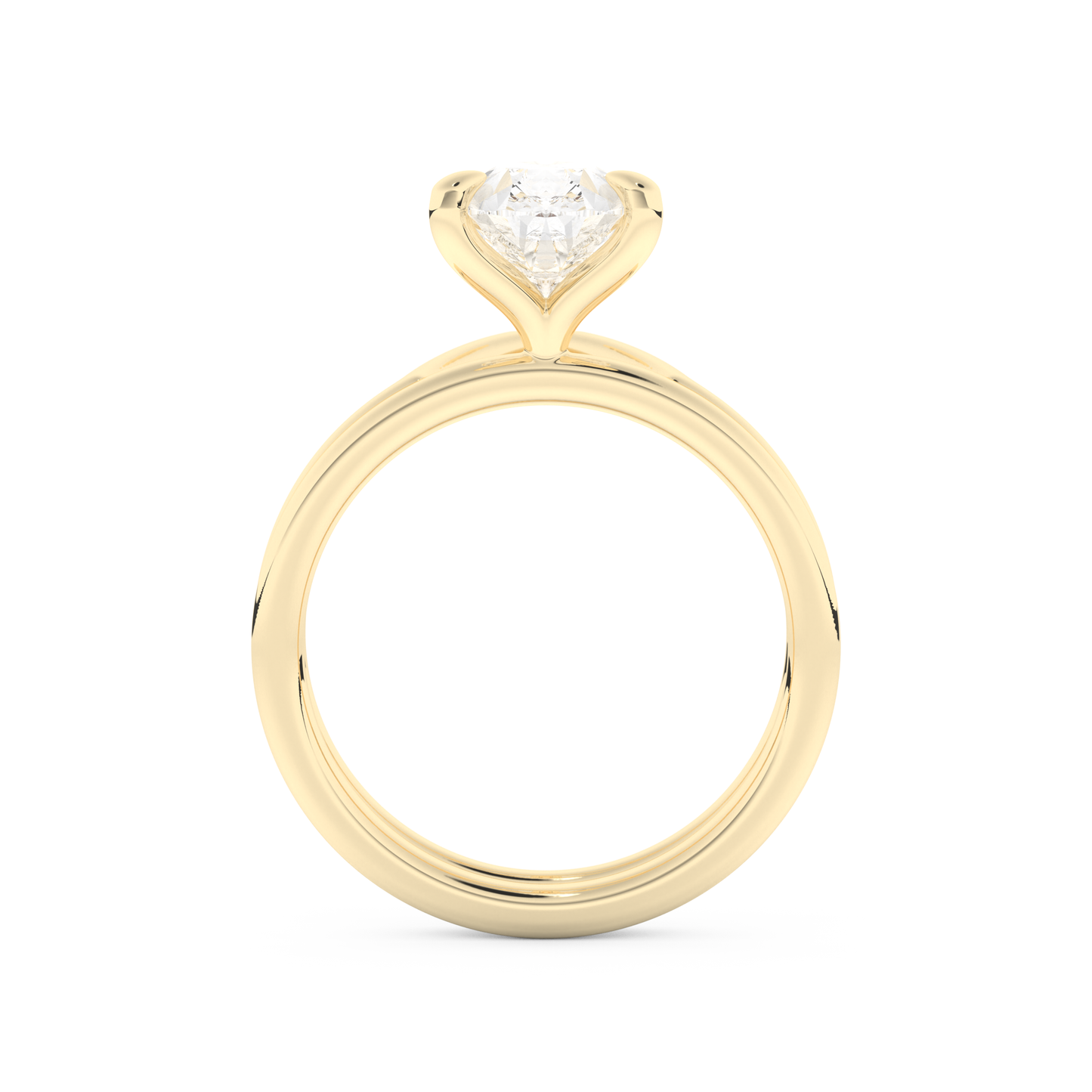 Pear Cut Moissanite Bridal Set with Solitaire Settings – 1.99 CT Center, 0.01 TCW Accents