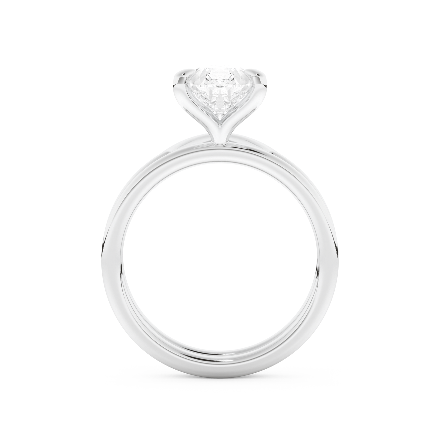 Pear Cut Moissanite Bridal Set with Solitaire Settings – 1.99 CT Center, 0.01 TCW Accents