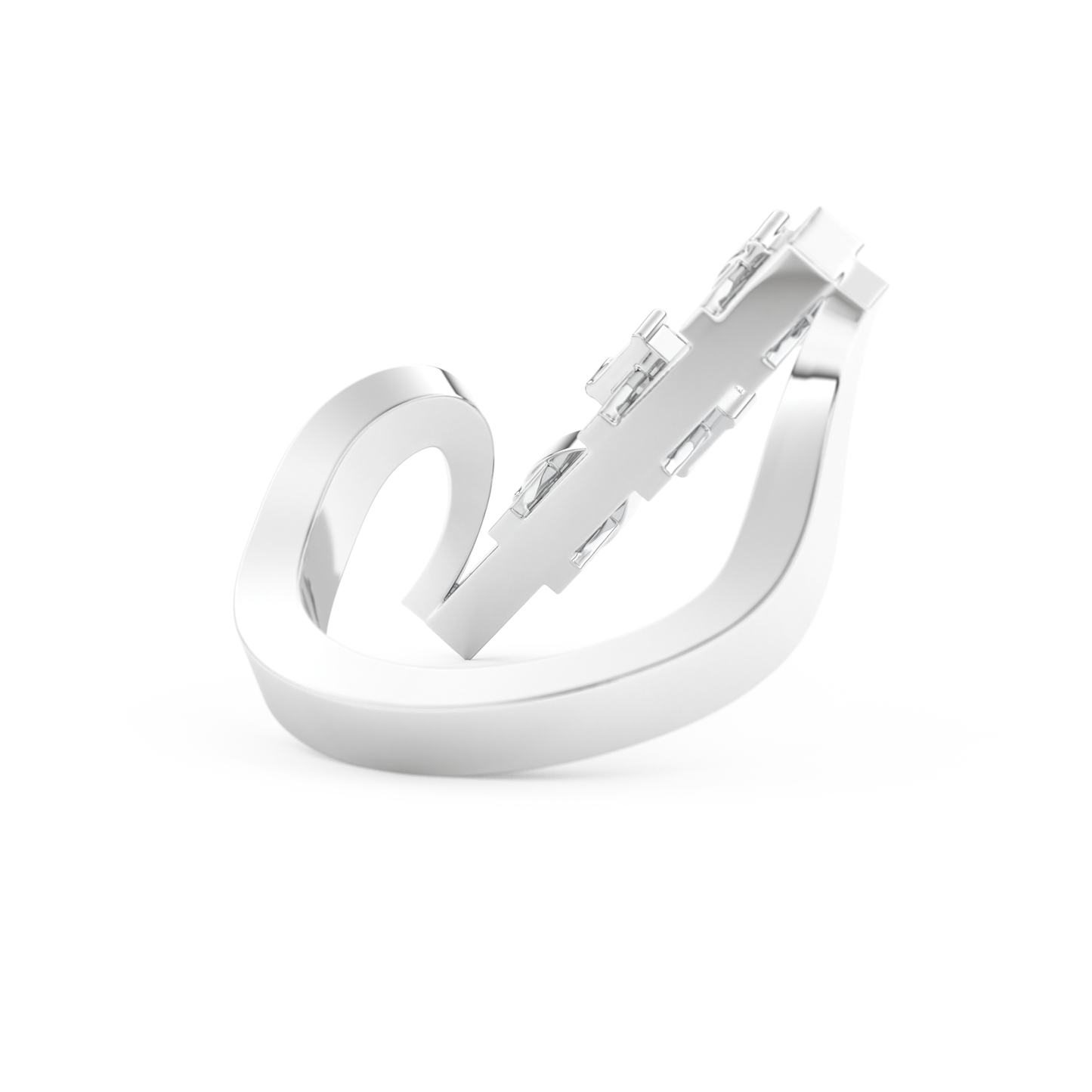 Elongated Emerald Cut 0.26 Carat Moissanite Ring – Cluster and Pave Setting in Gold