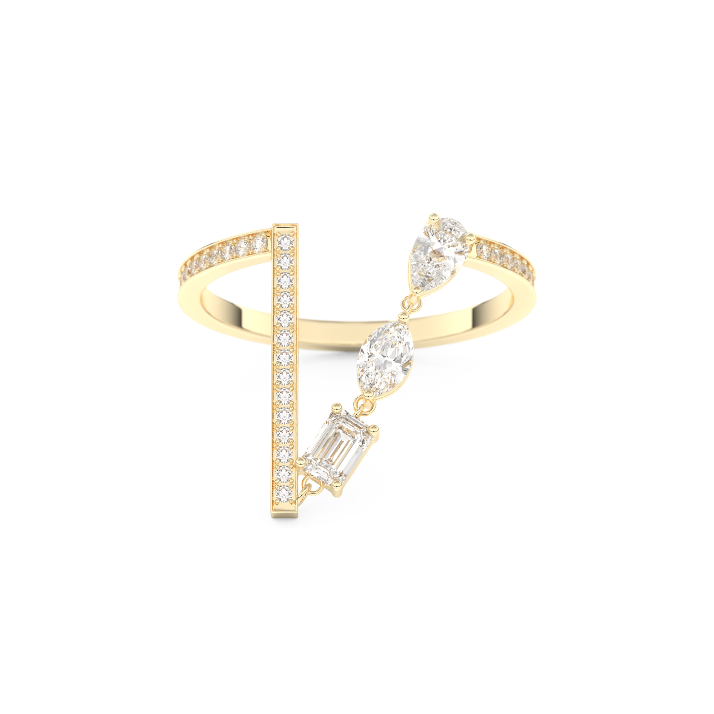 Full Eternity Wedding Band with 0.569 CT Pear, Round, Emerald & Marquise Cut Moissanite – Yellow, White, or Rose Gold