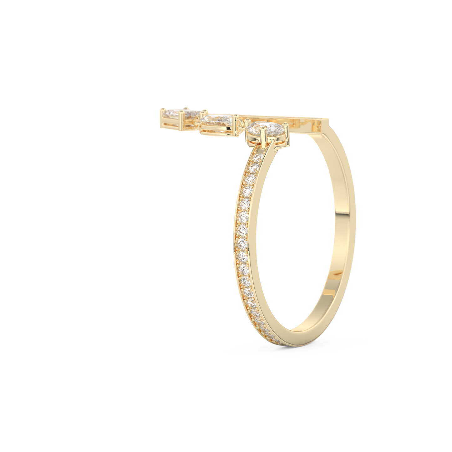 Full Eternity Wedding Band with 0.569 CT Pear, Round, Emerald & Marquise Cut Moissanite – Yellow, White, or Rose Gold