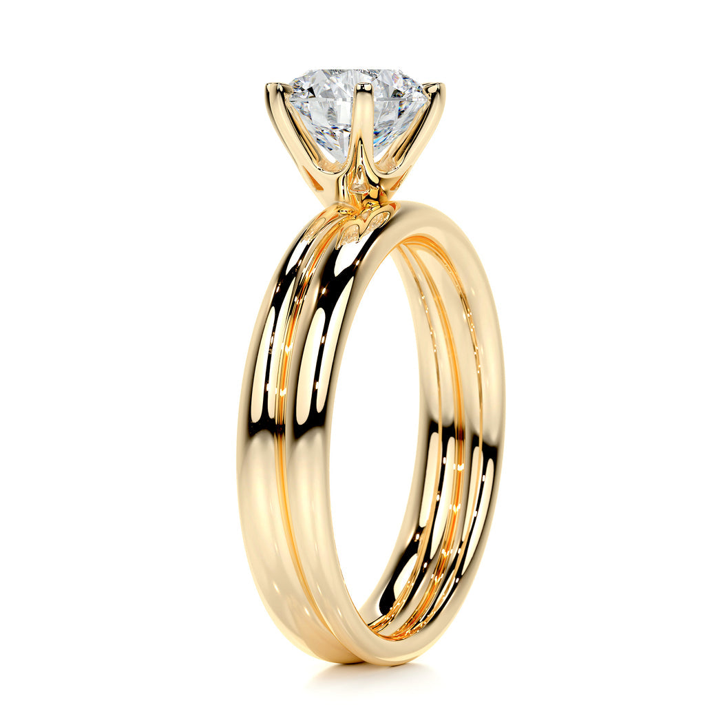 1.50 CT Round Solitaire CVD F/VS Diamond Bridal Ring Set 12