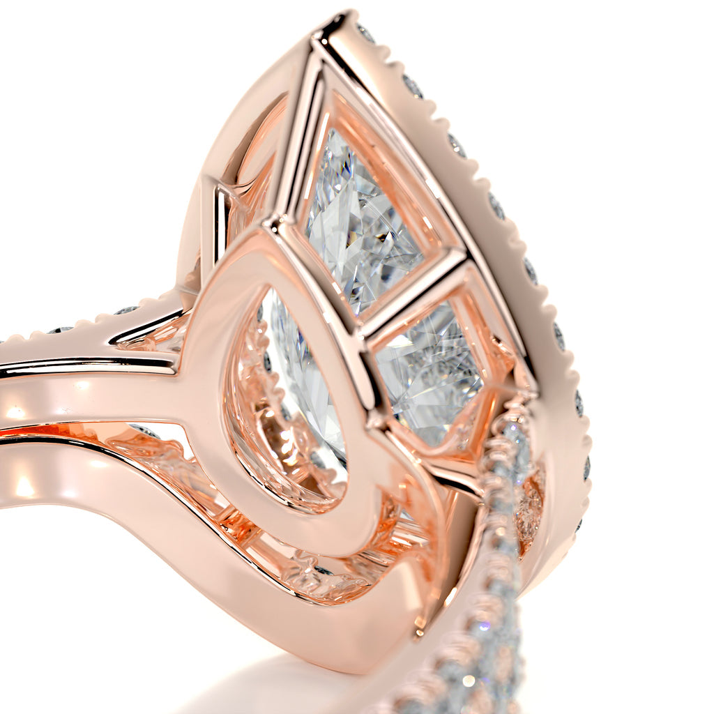 2.0 CT Pear Halo CVD F/VS Diamond Bridal Set 13