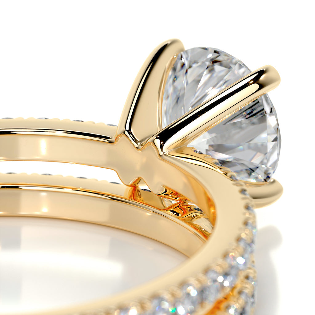 1.0 CT Round Solitaire CVD F/VVS2 Diamond Bridal Ring Set 8
