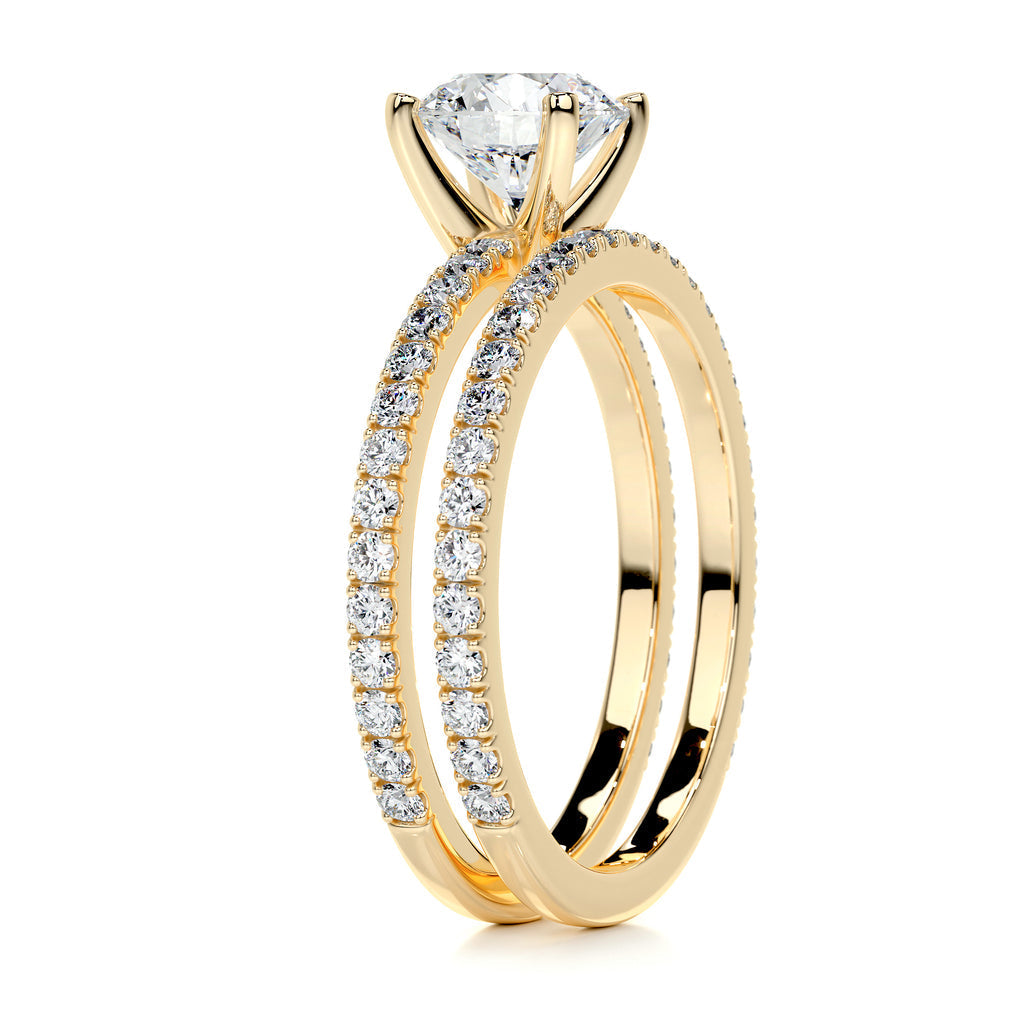 1.0 CT Round Solitaire CVD F/VVS2 Diamond Bridal Ring Set 10